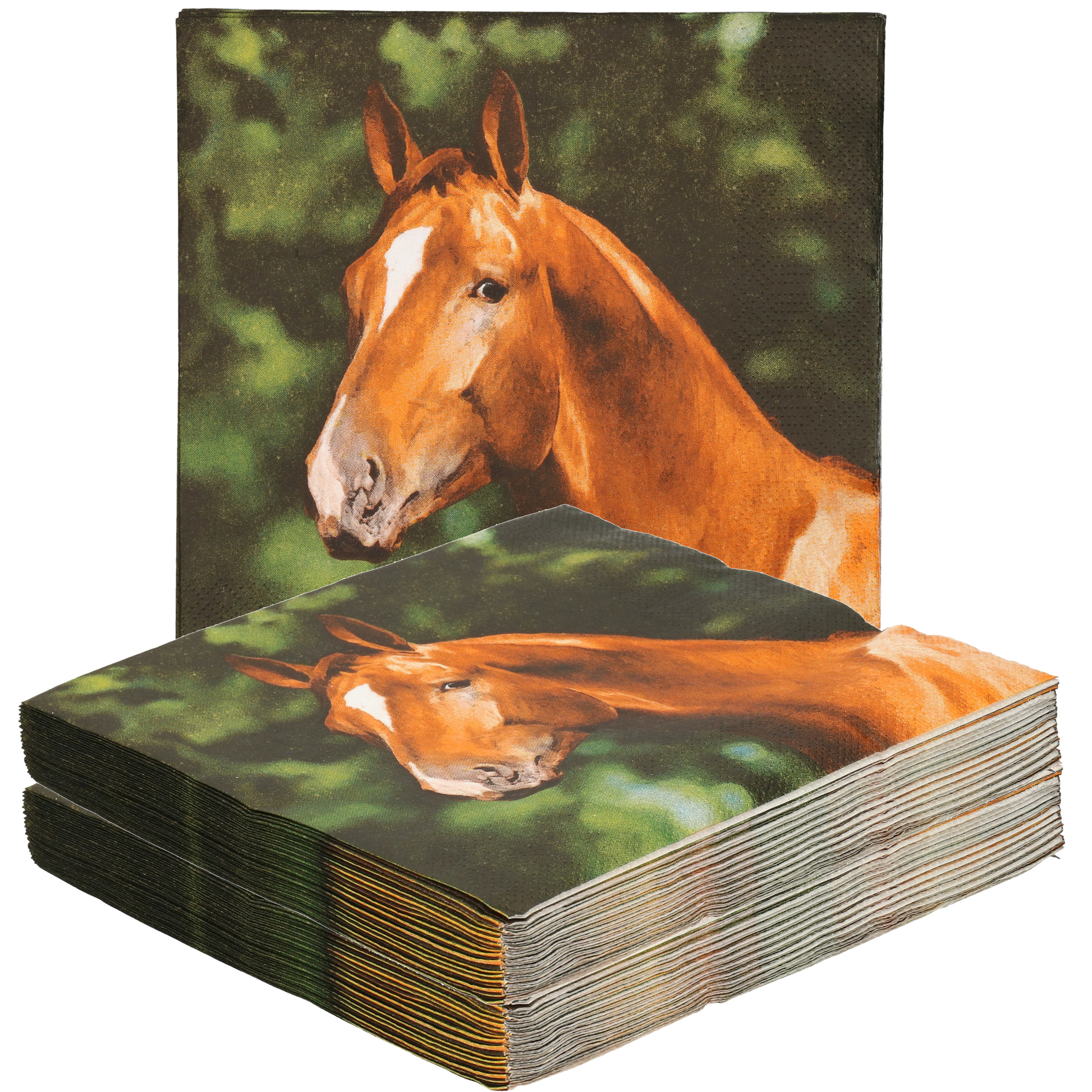 Esschert Design papieren servetten - 60x - paard - 33 x 33 cm -