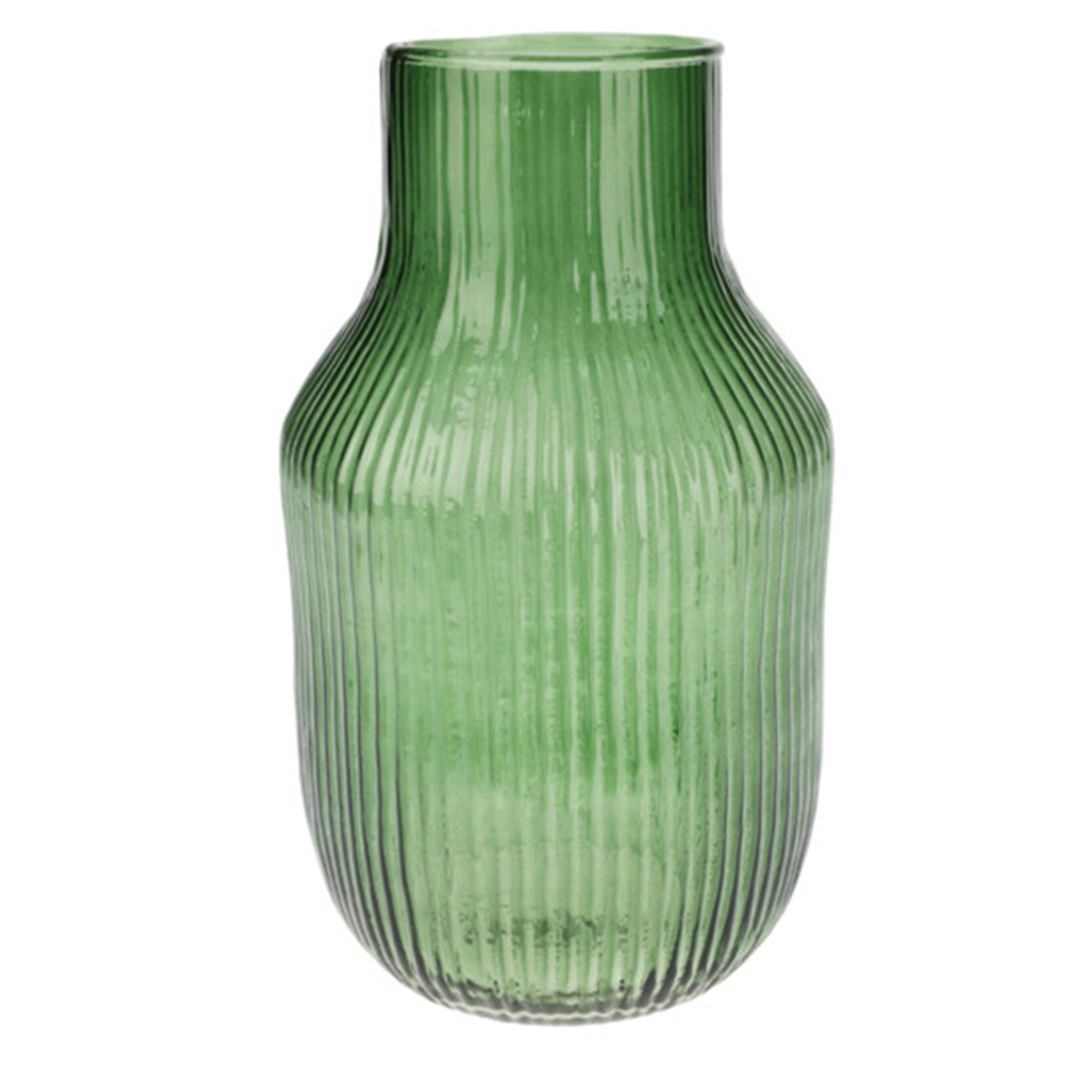 Excellent Houseware glazen vaas-bloemen vazen groen 12 x 23 cm