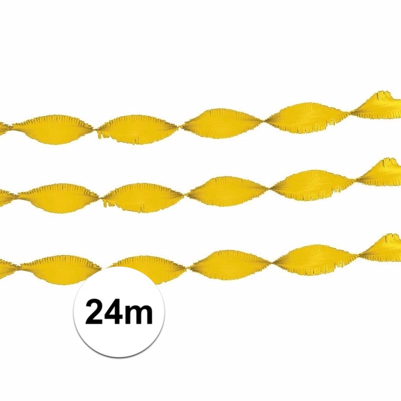 Feest of verjaardag versiering slingers geel 24 m