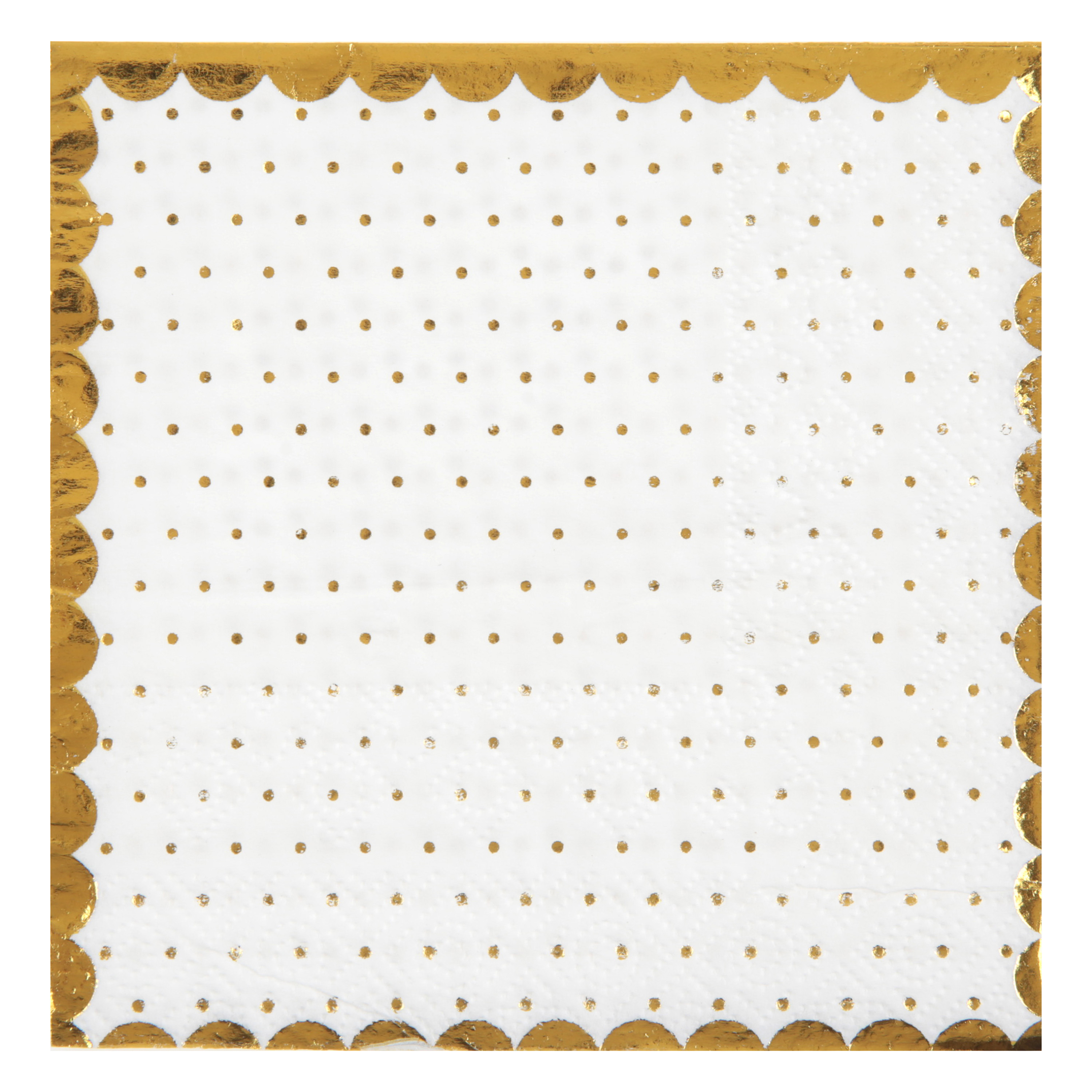 Feest servetten stippen 20x stuks 25 x 25 cm papier wit-goud