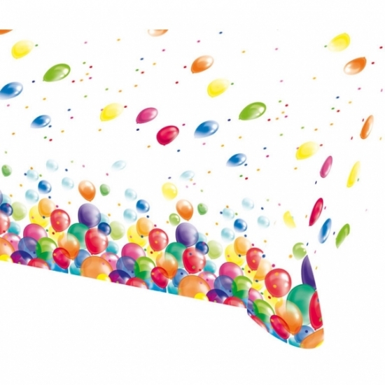 Feest tafelkleed met ballonnen opdruk plastic 180x120cm -