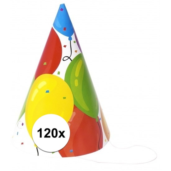 Feesthoedjes ballonnen 120 stuks