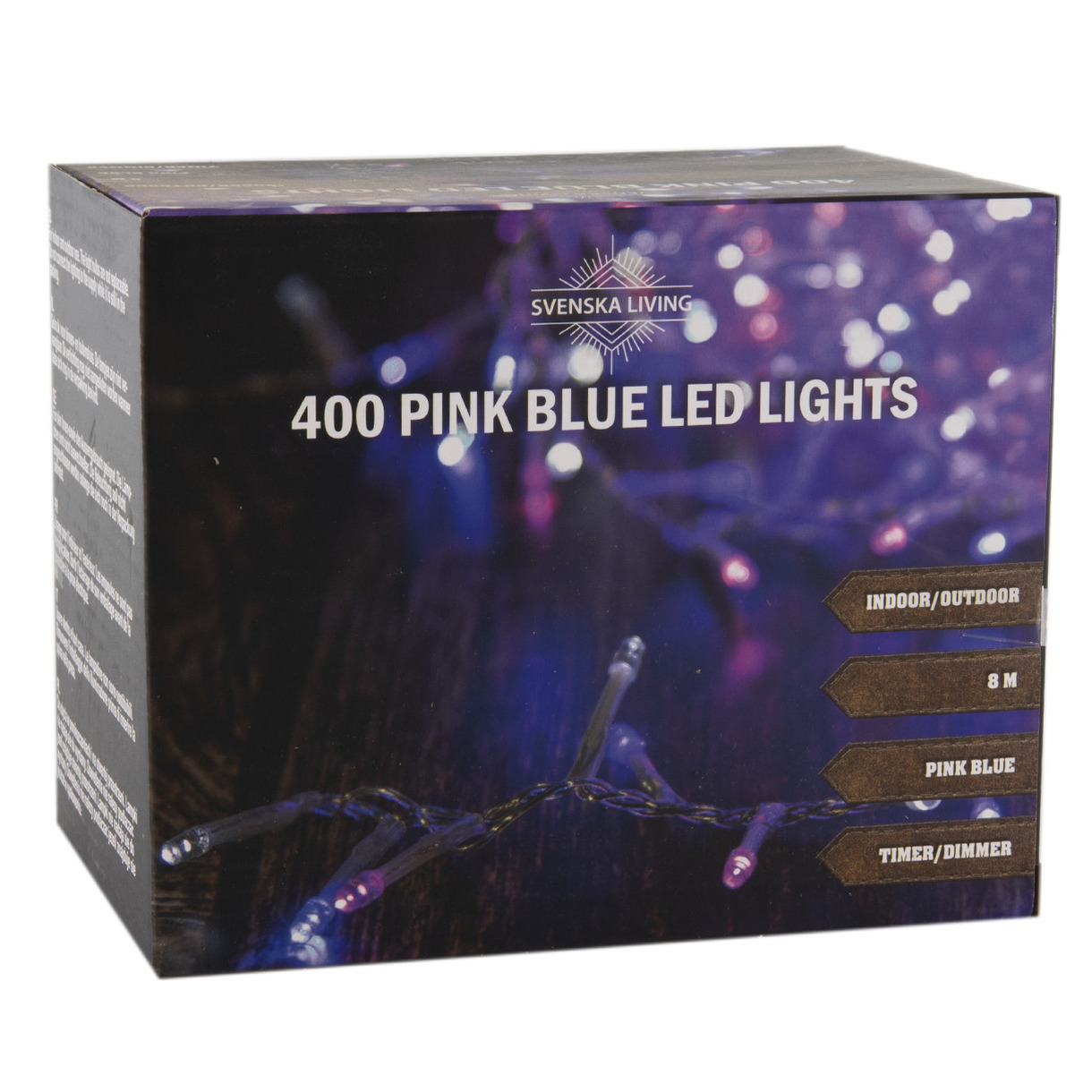 Feestverlichting lichtsnoer roze-blauw 400 lampjes 800 cm lichtsnoer met timer