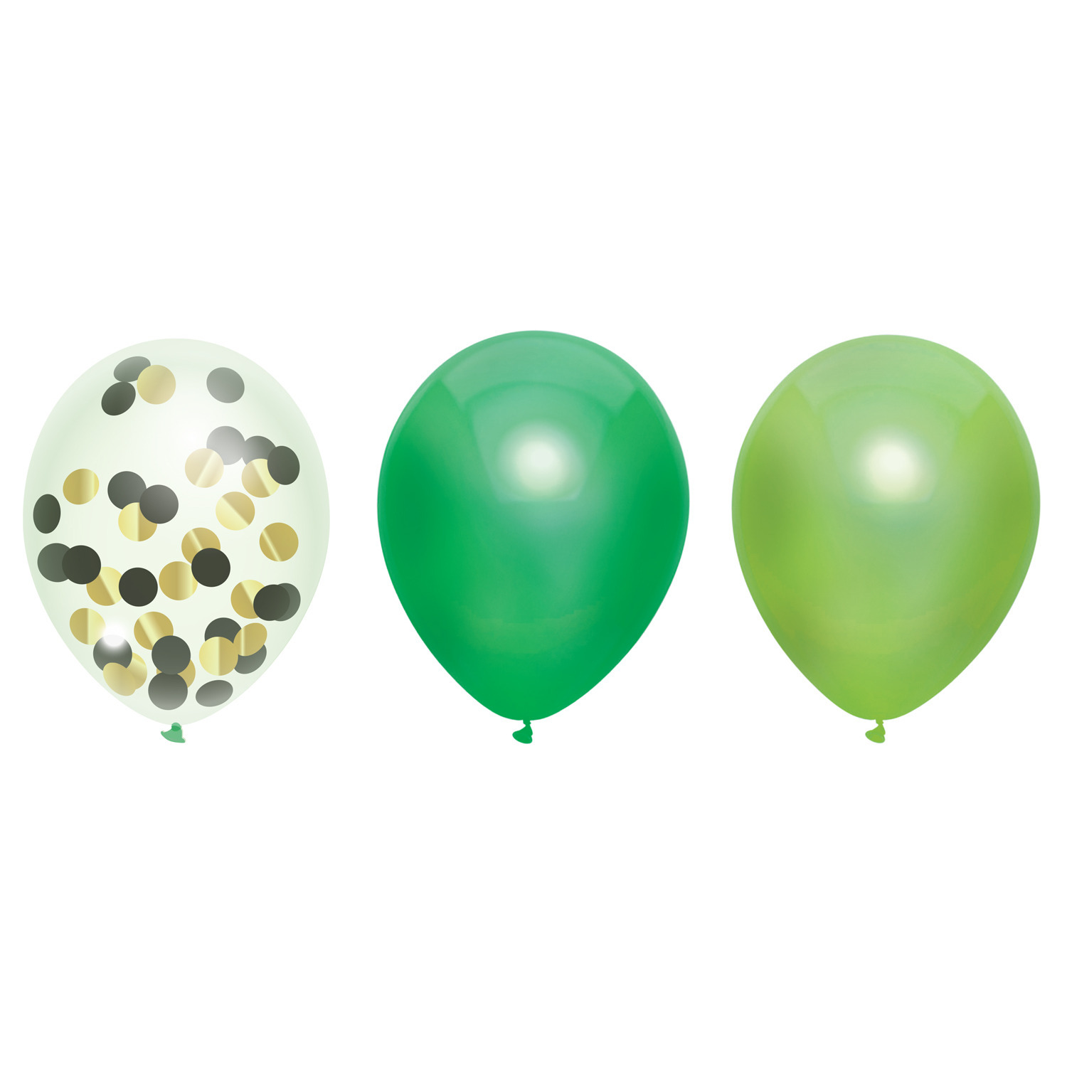 Feestversiering groen-kleuren-mix thema ballonnen 6x stuks 30 cm -