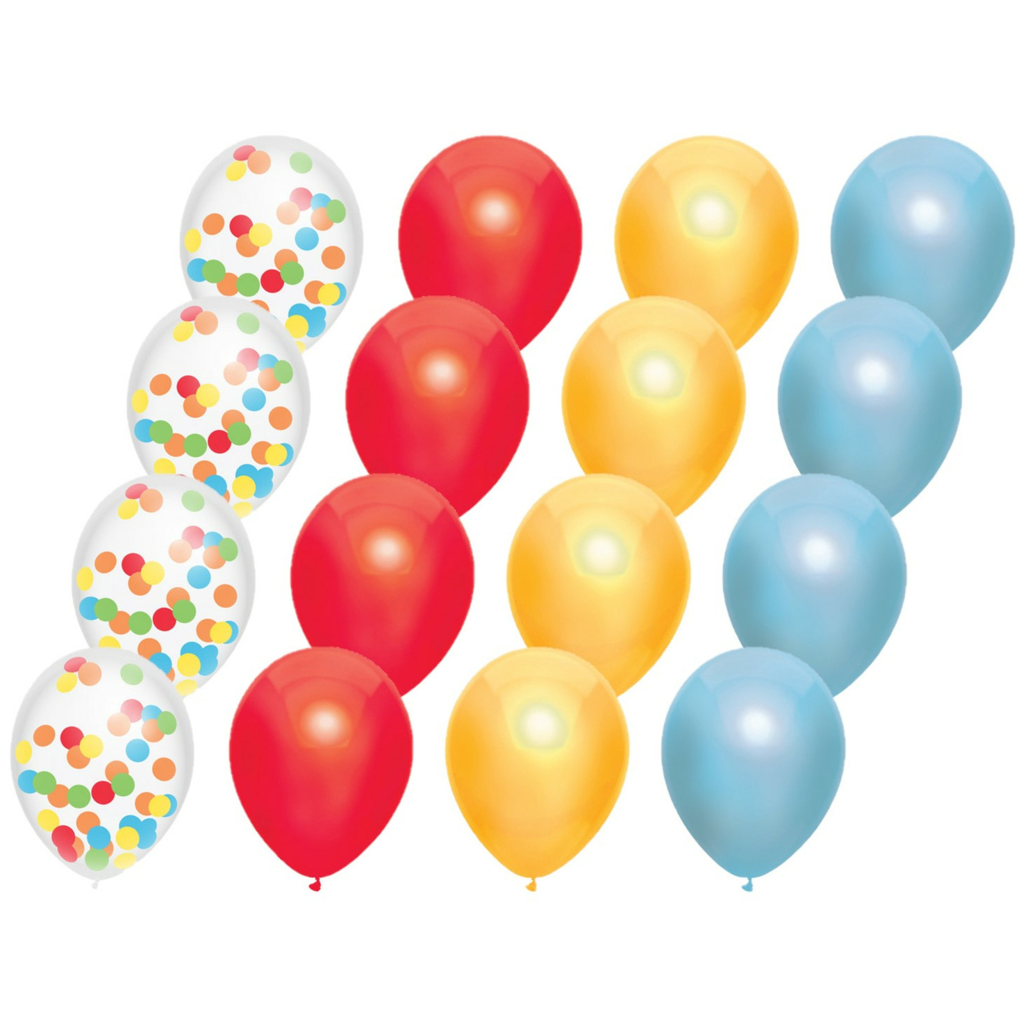 Feestversiering multi-kleuren-mix thema ballonnen 18x stuks 30 cm