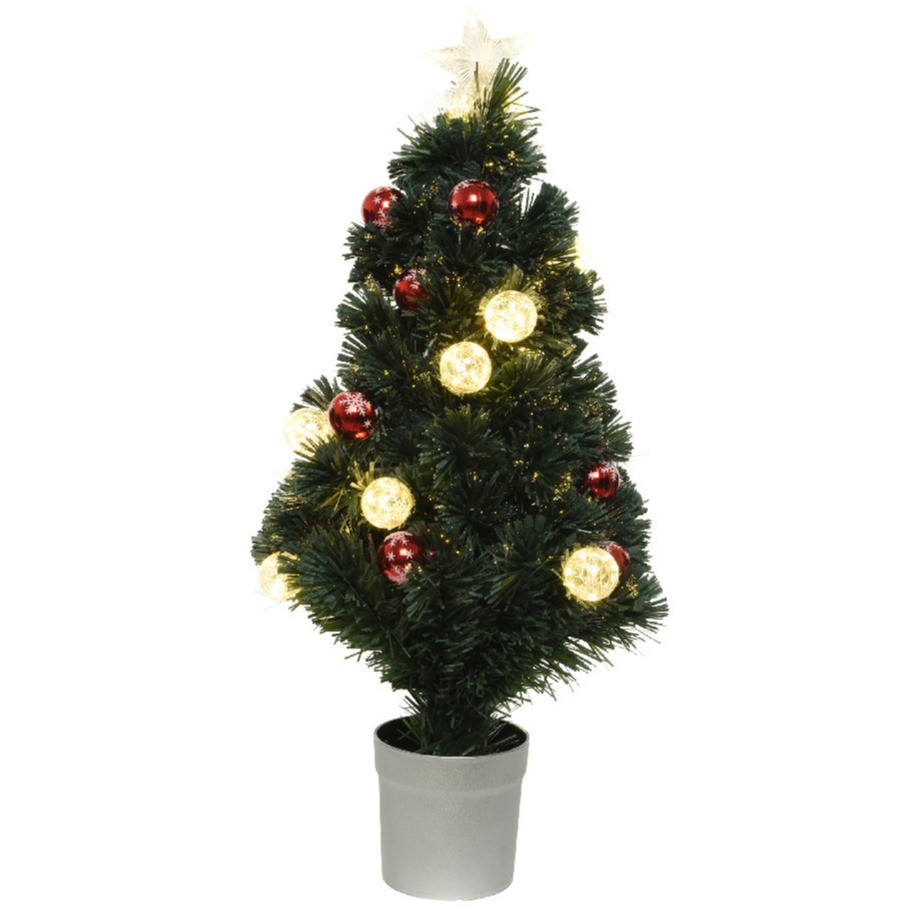Fiber optic kerstboom-kunst kerstboom met verlichting 90 cm