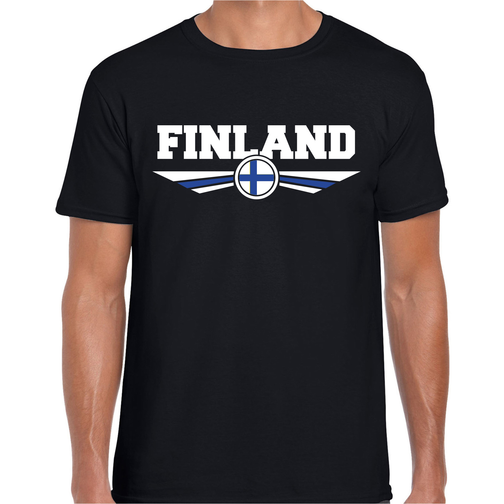 Finland landen t-shirt zwart heren