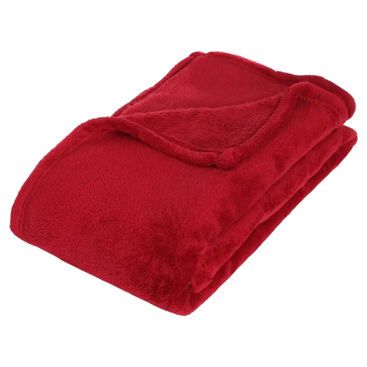 Fleece deken-fleeceplaid rood 130 x 180 cm polyester