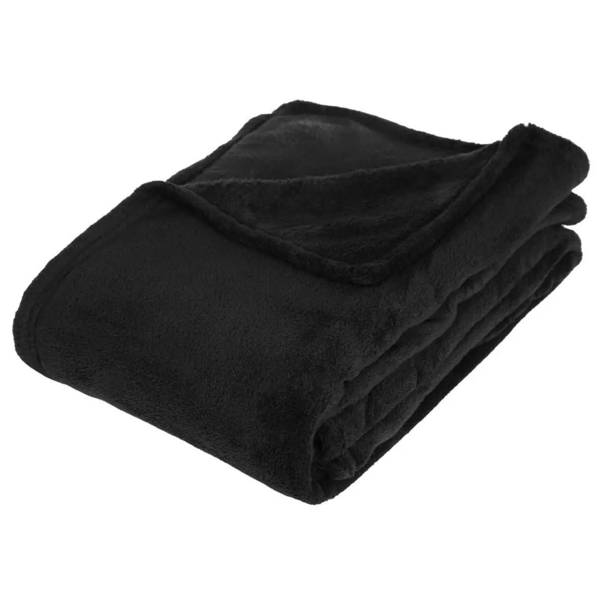 Fleece deken-fleeceplaid zwart 130 x 180 cm polyester