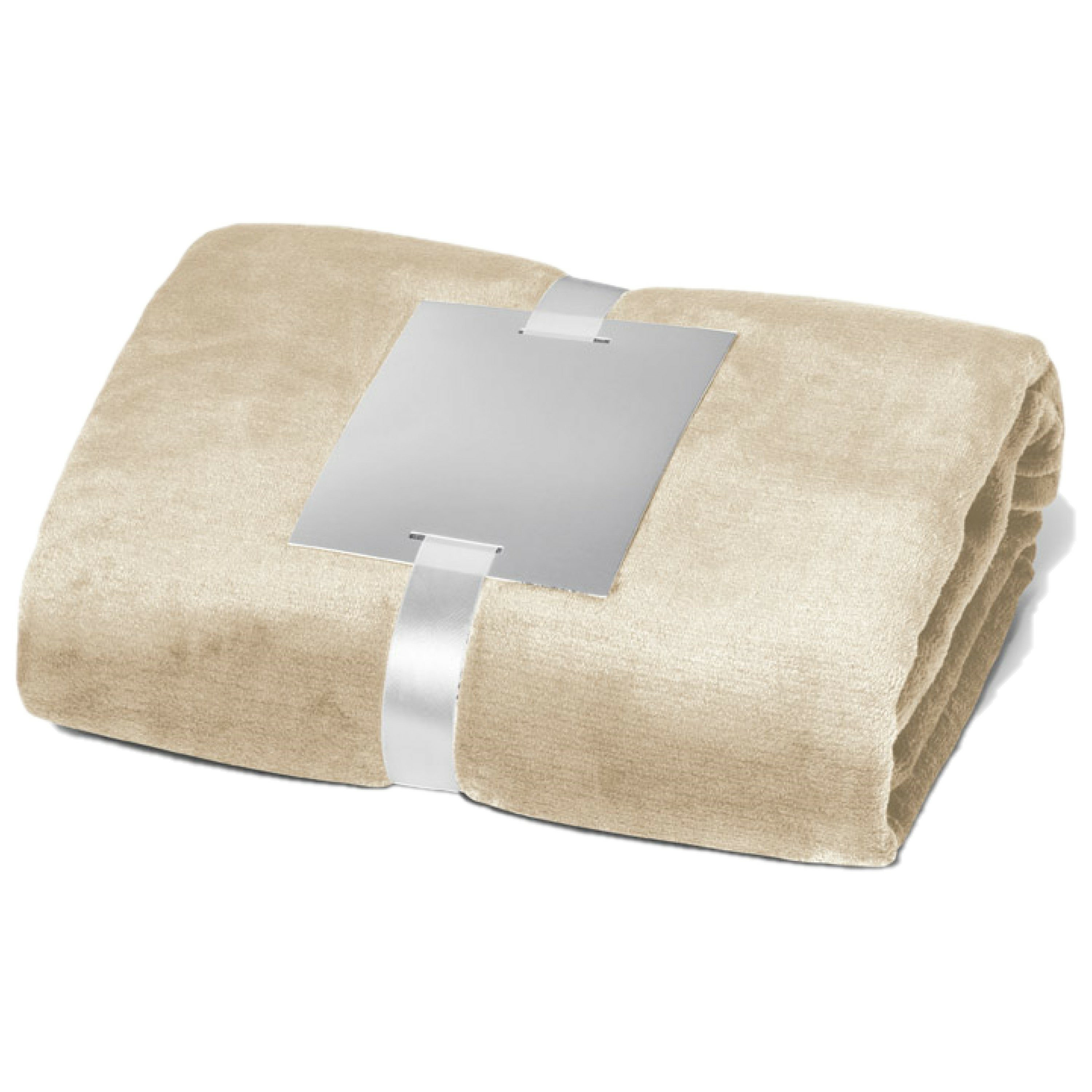 Fleece deken/plaid beige 240 grams polyester 120 x 150 cm -