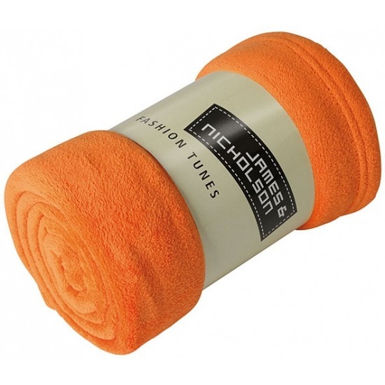 Fleece deken-plaid oranje 120 x 160 cm