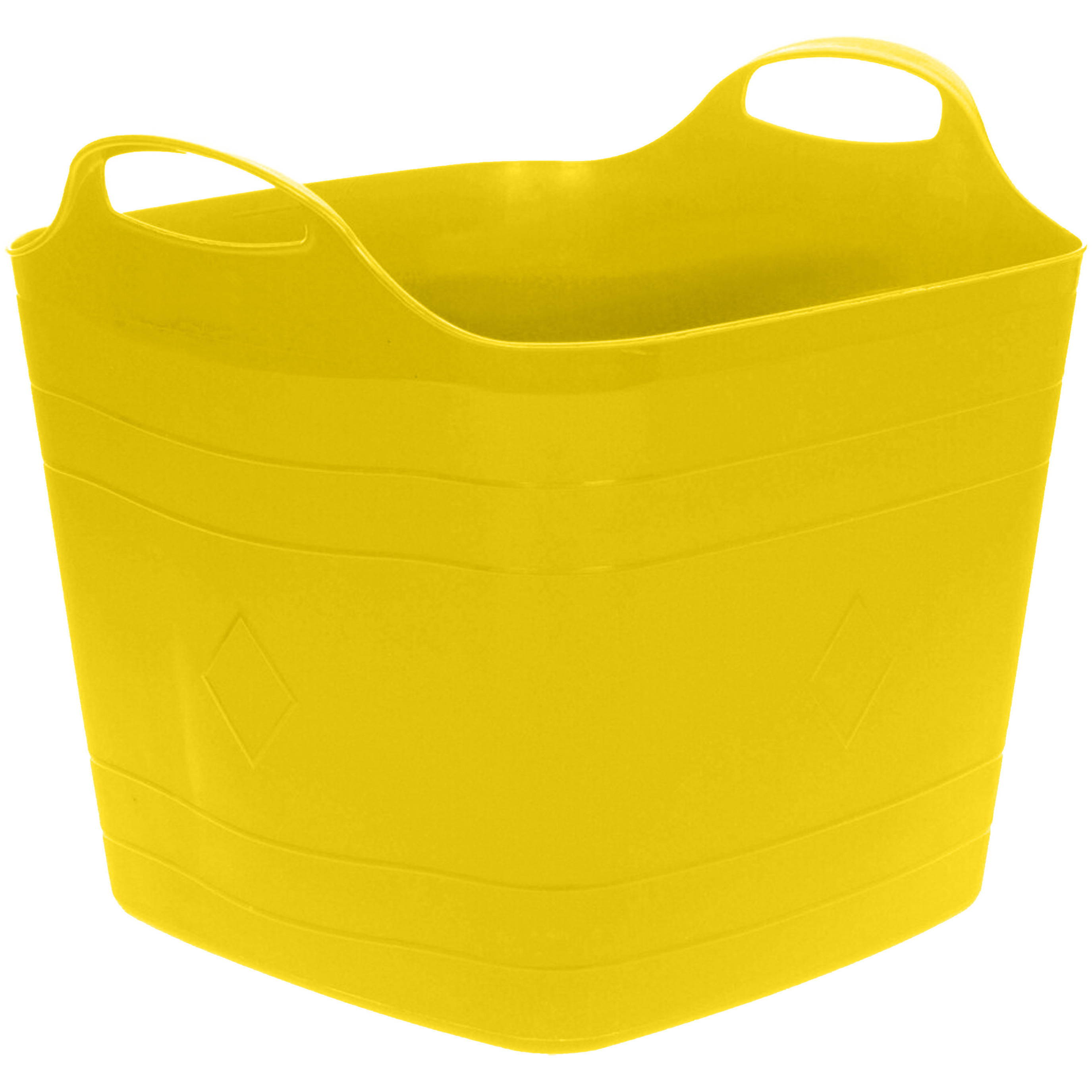 Flexibele emmer geel 15 liter kunststof vierkant 30 x 29 cm