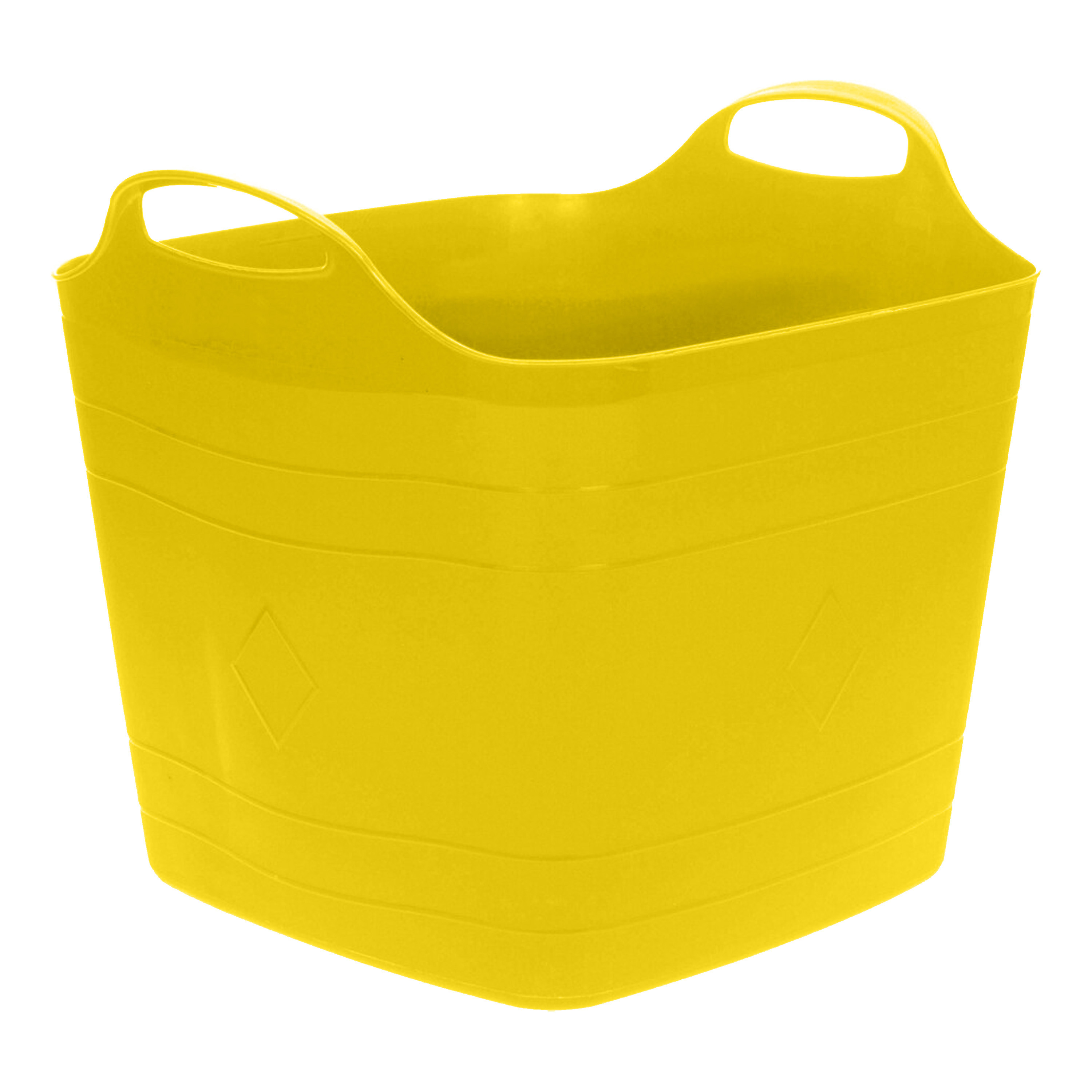 Flexibele emmer geel 25 liter kunststof vierkant 35 x 38 cm