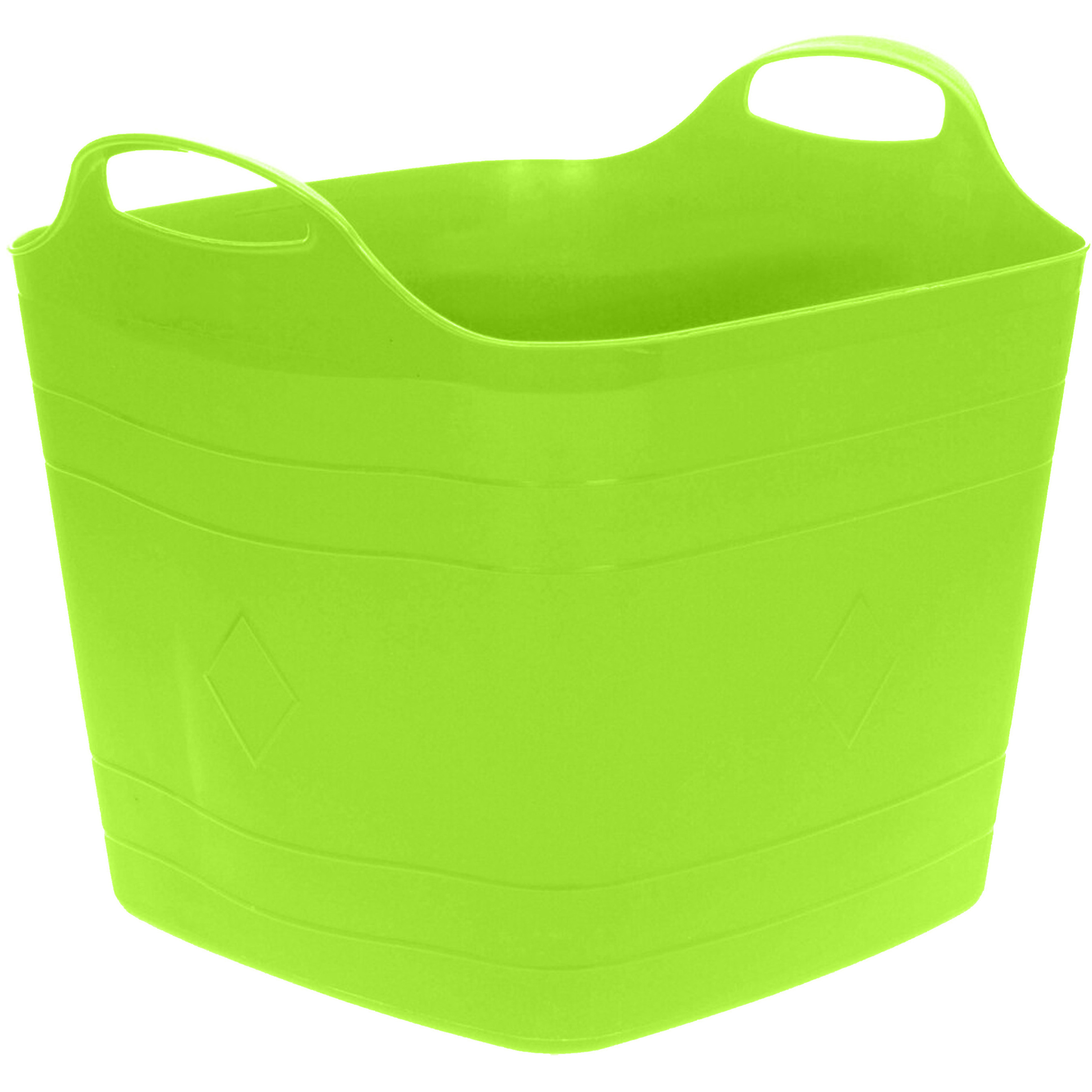 Flexibele emmer groen 15 liter kunststof vierkant 30 x 29 cm