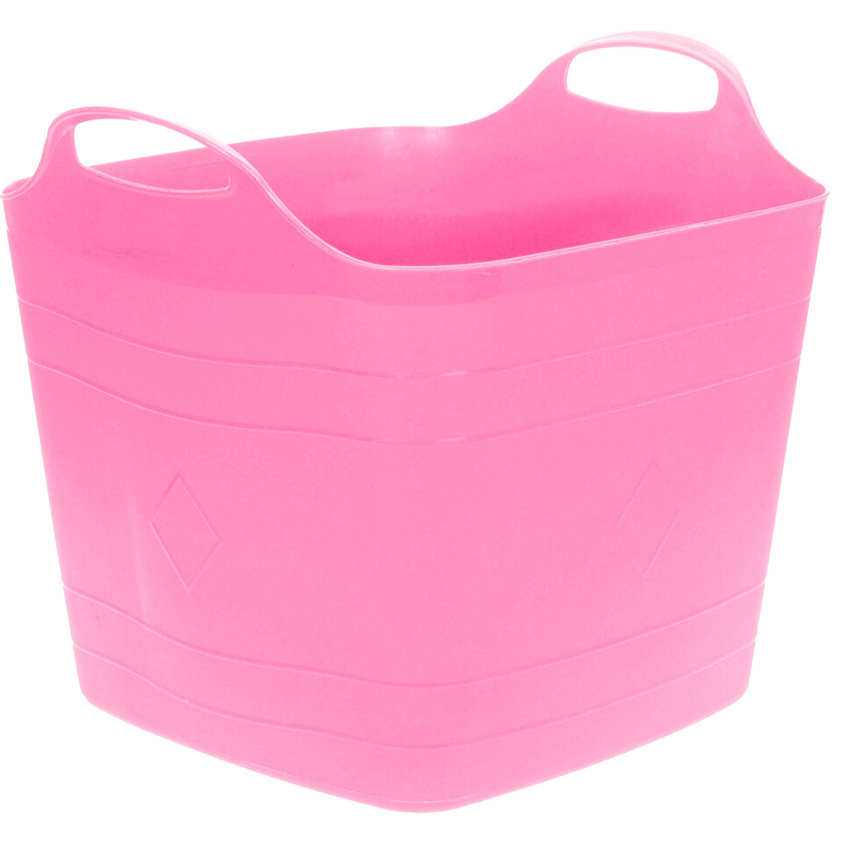 Flexibele emmer roze 15 liter kunststof vierkant 30 x 29 cm
