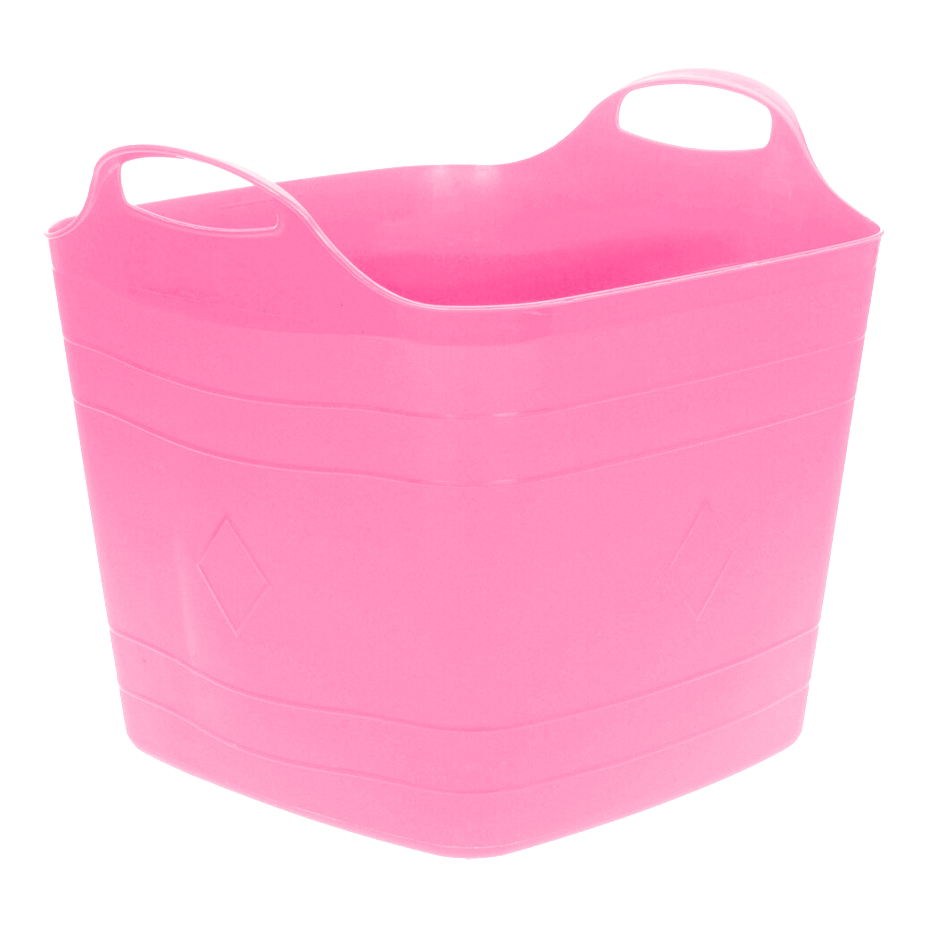 Flexibele emmer roze 25 liter kunststof vierkant 35 x 38 cm