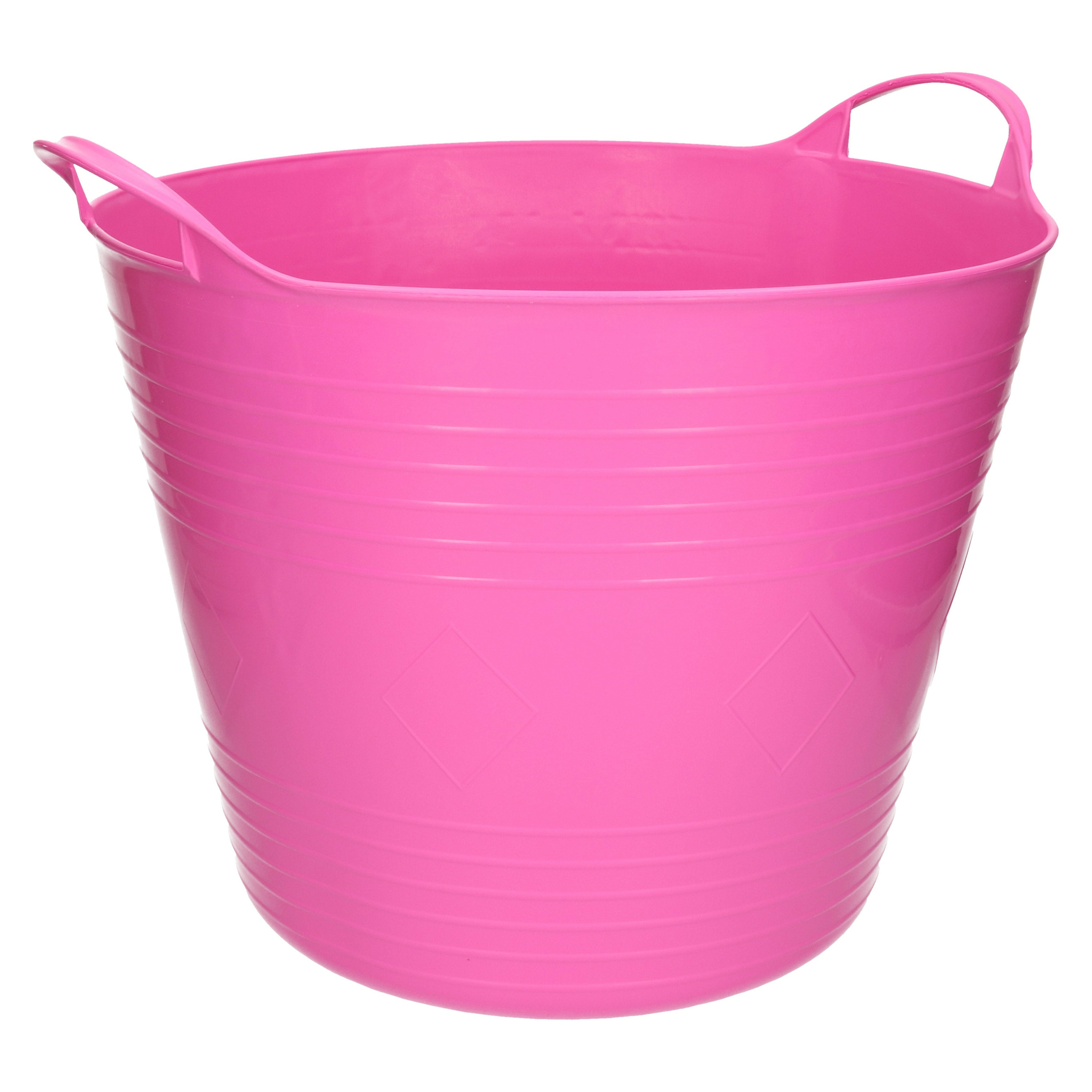 Flexibele emmer roze 27 liter kunststof 40 x 35 cm