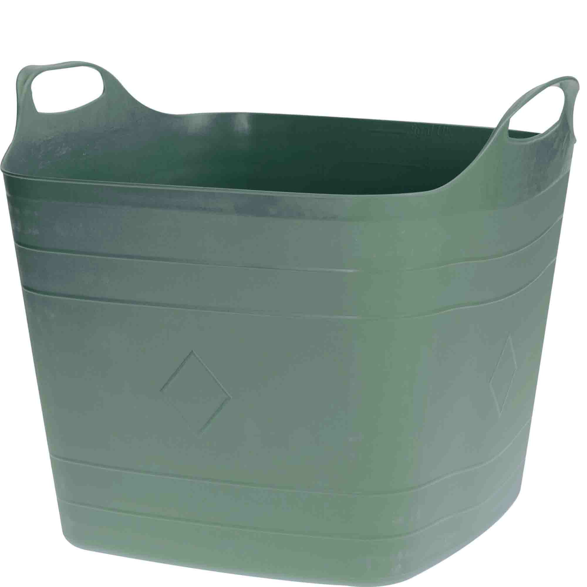 Bathroom Solutions Flexibele kuip emmer/wasmand - groen - liter - vierkant - kunststof -