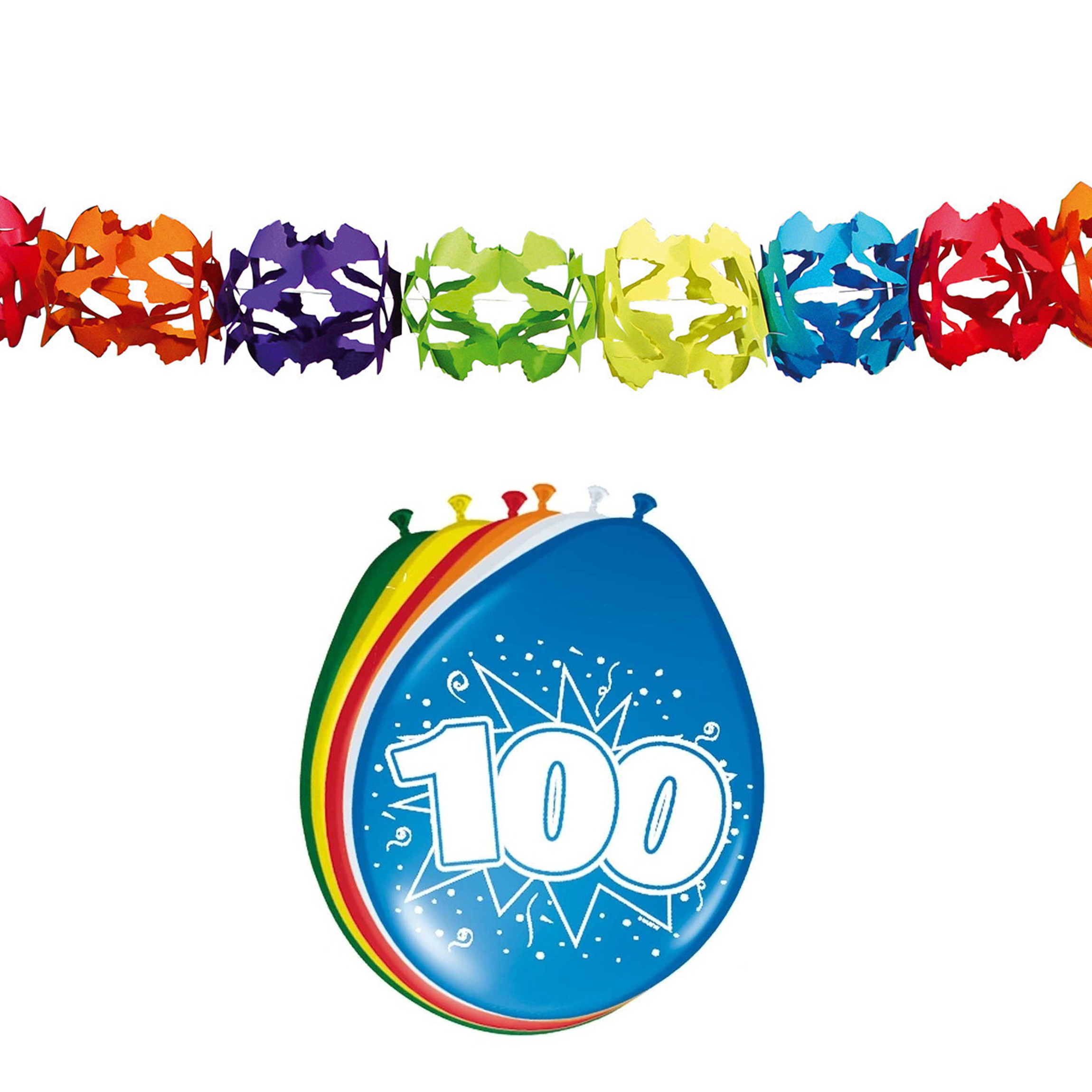 Folat Party 100e jaar verjaardag feestversiering set - Ballonnen en slingers