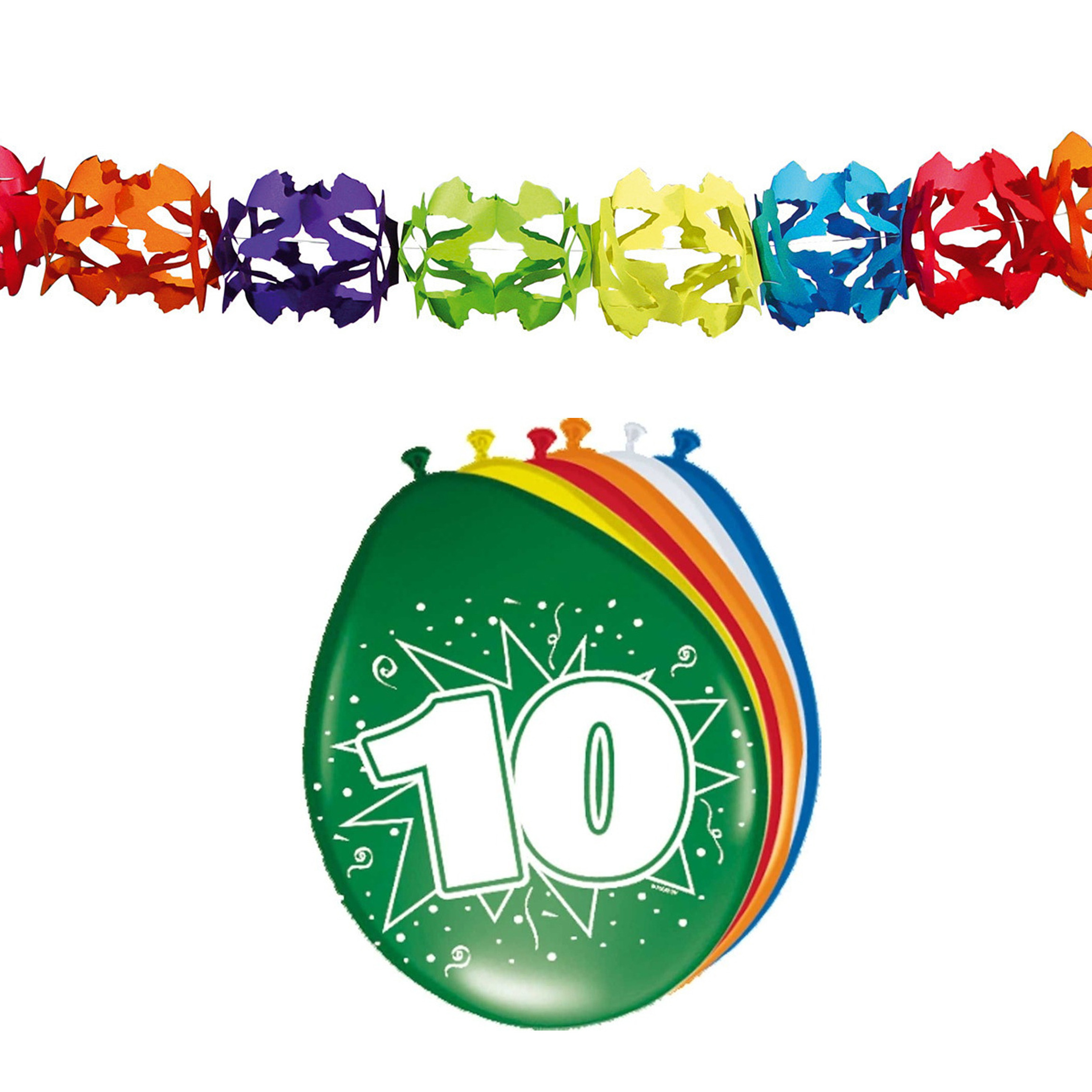 Folat Party 10e jaar verjaardag feestversiering set Ballonnen en slingers