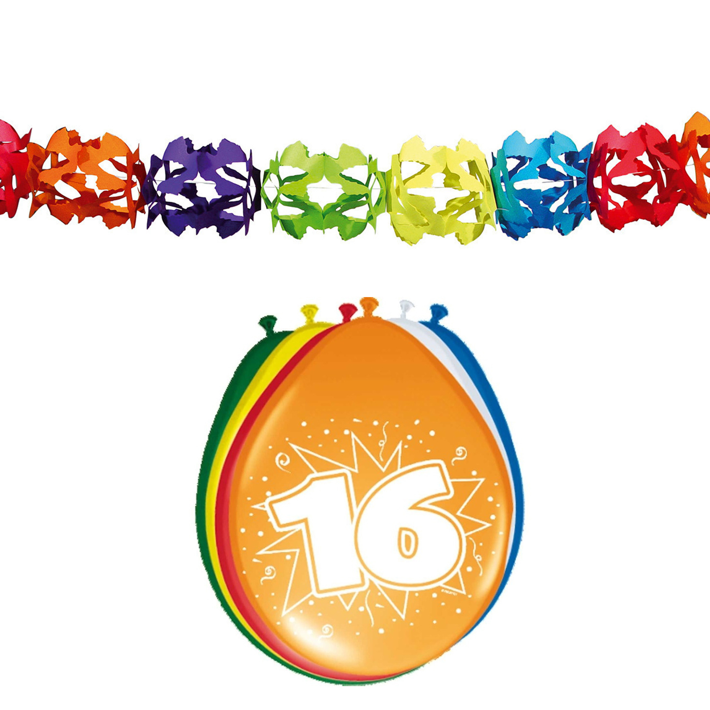 Folat Party 16e jaar verjaardag feestversiering set Ballonnen en slingers