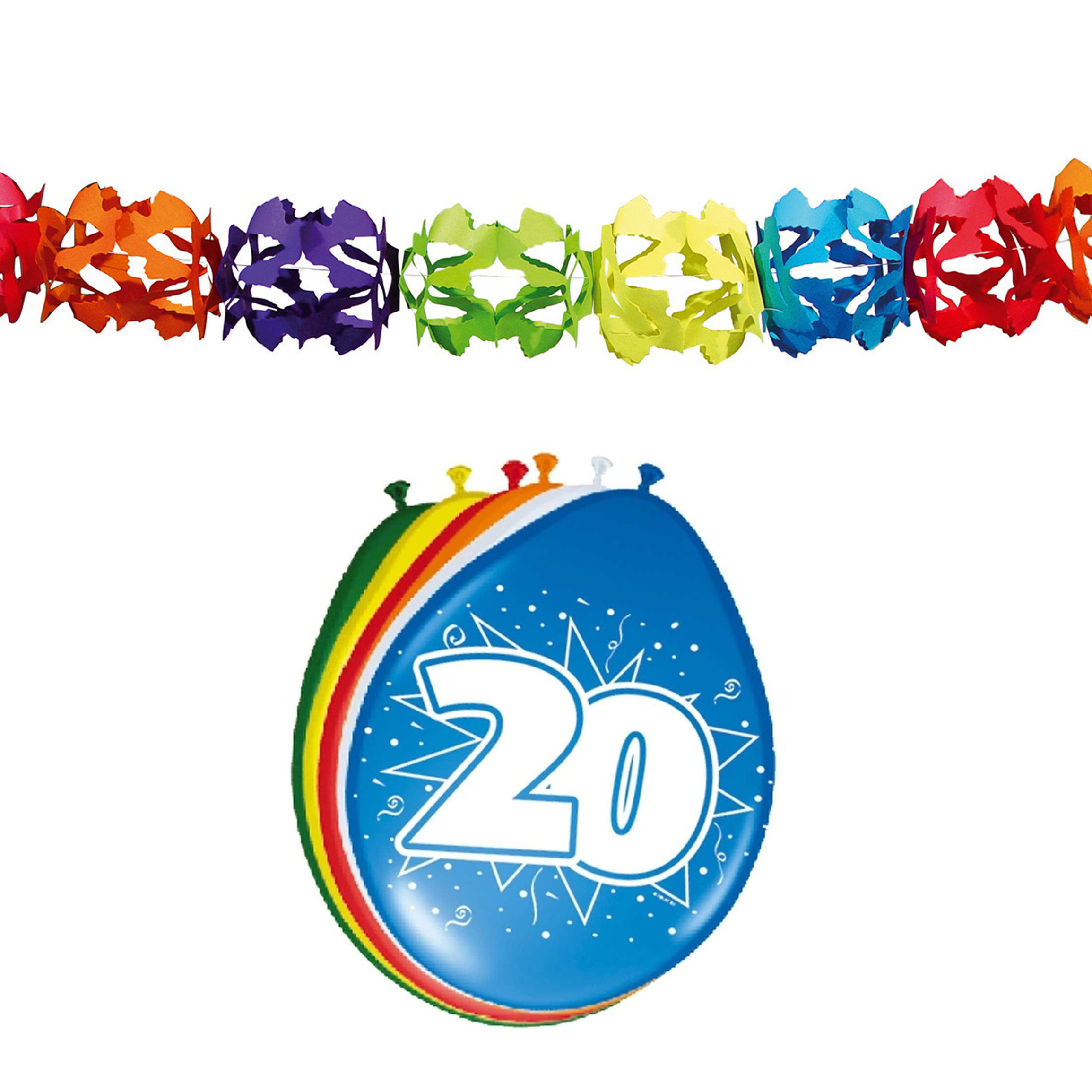 Folat Party 20e jaar verjaardag feestversiering set Ballonnen en slingers
