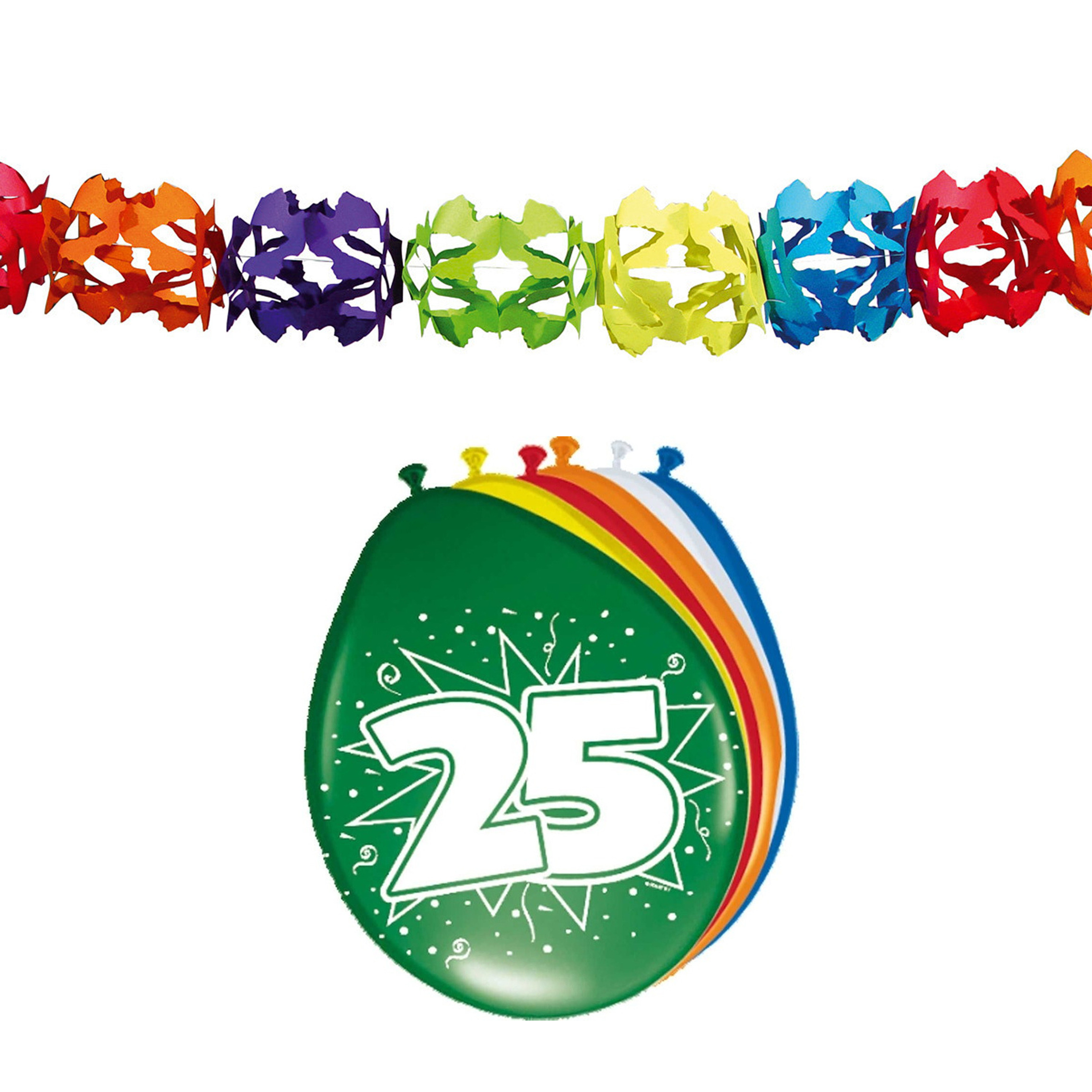 Folat Party 25e jaar verjaardag feestversiering set Ballonnen en slingers