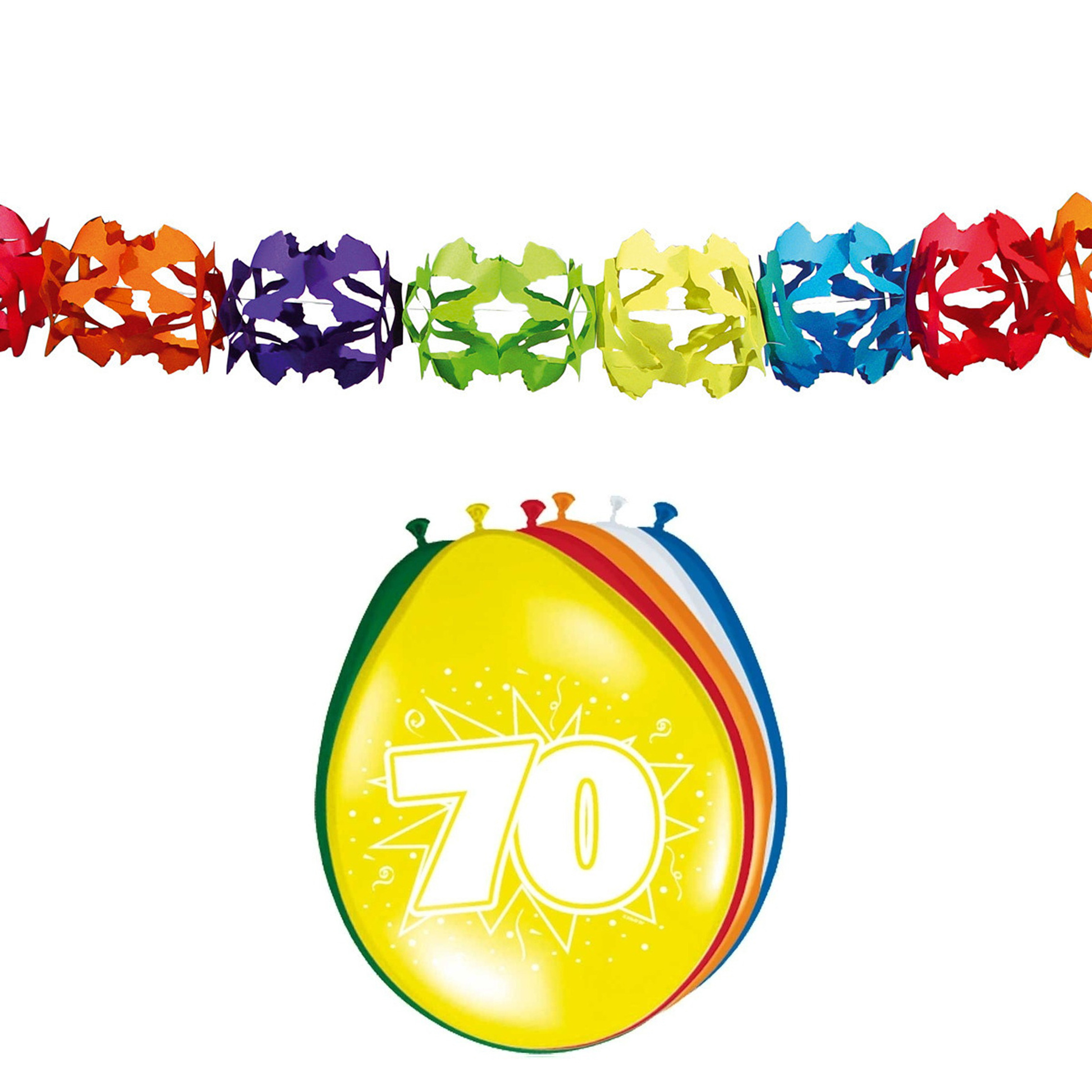 Folat Party 70e jaar verjaardag feestversiering set - Ballonnen en slingers