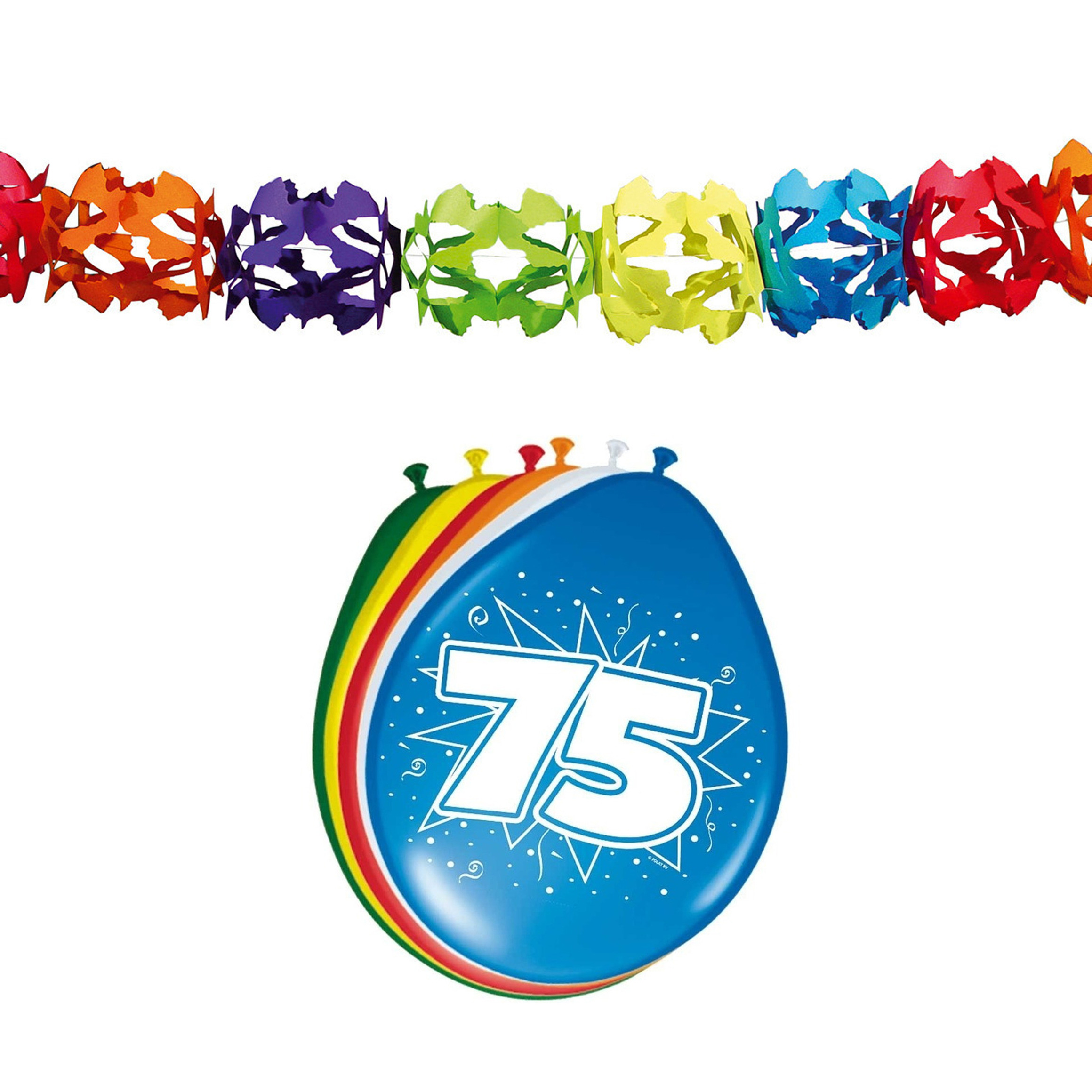 Folat Party 75e jaar verjaardag feestversiering set Ballonnen en slingers