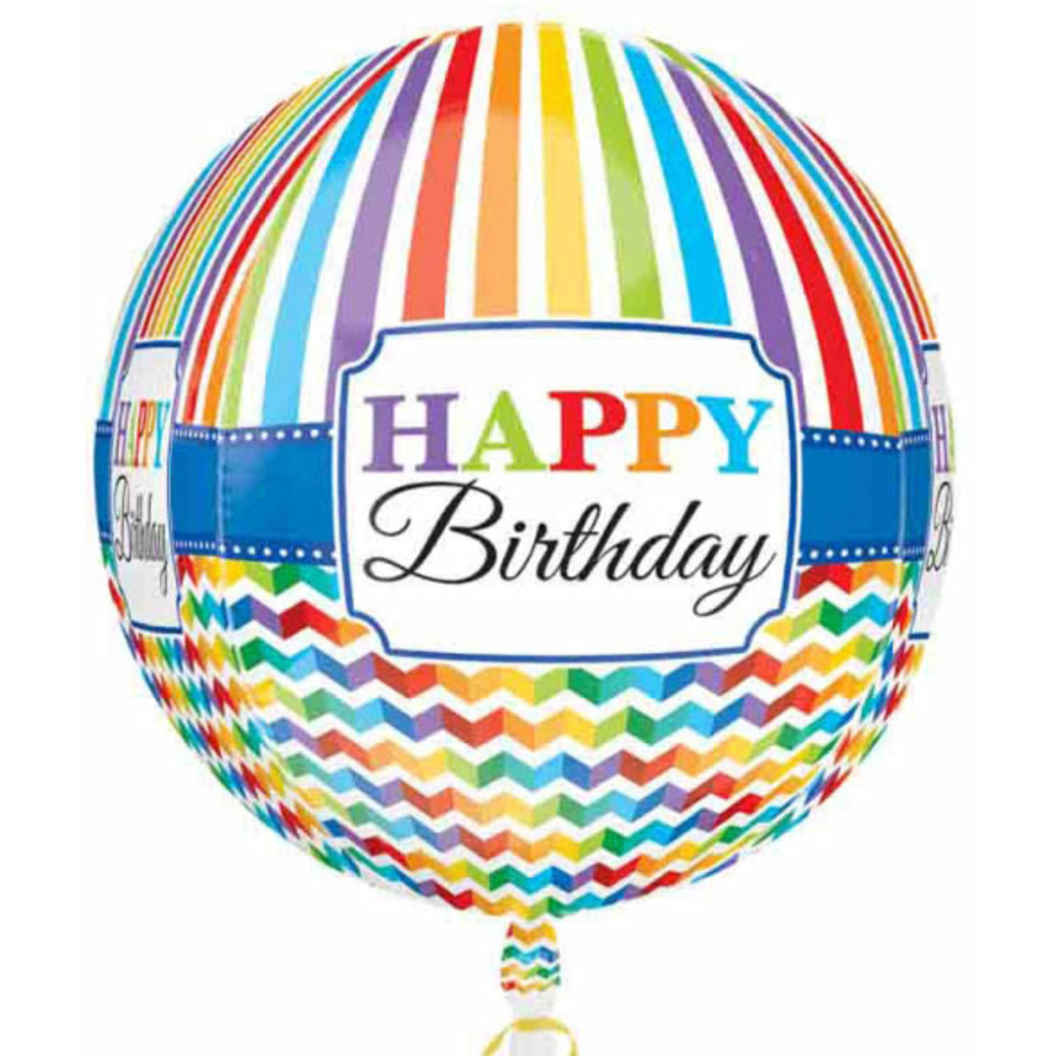 Folie ballon orbz/rond Gefeliciteerd/Happy Birthday 40 cm met helium gevuld -