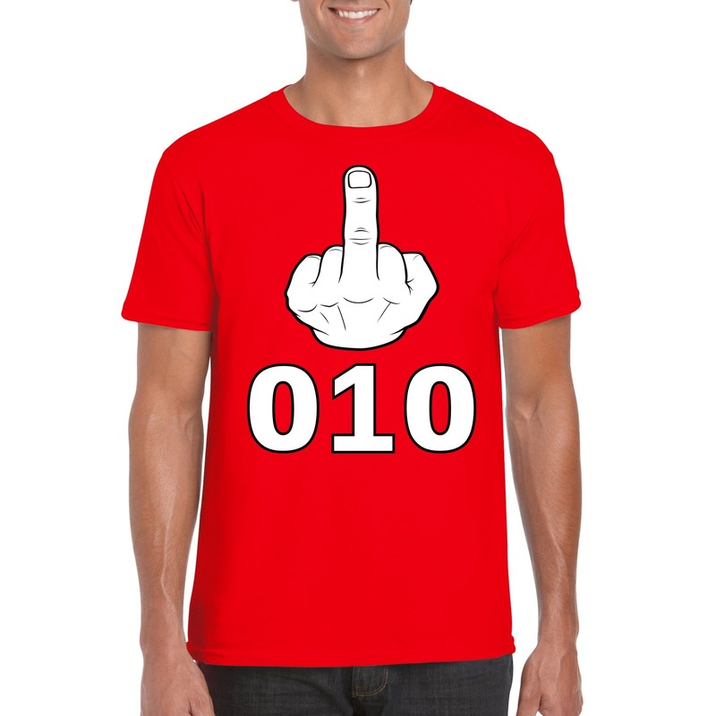 Fuck 010 t-shirt rood voor heren