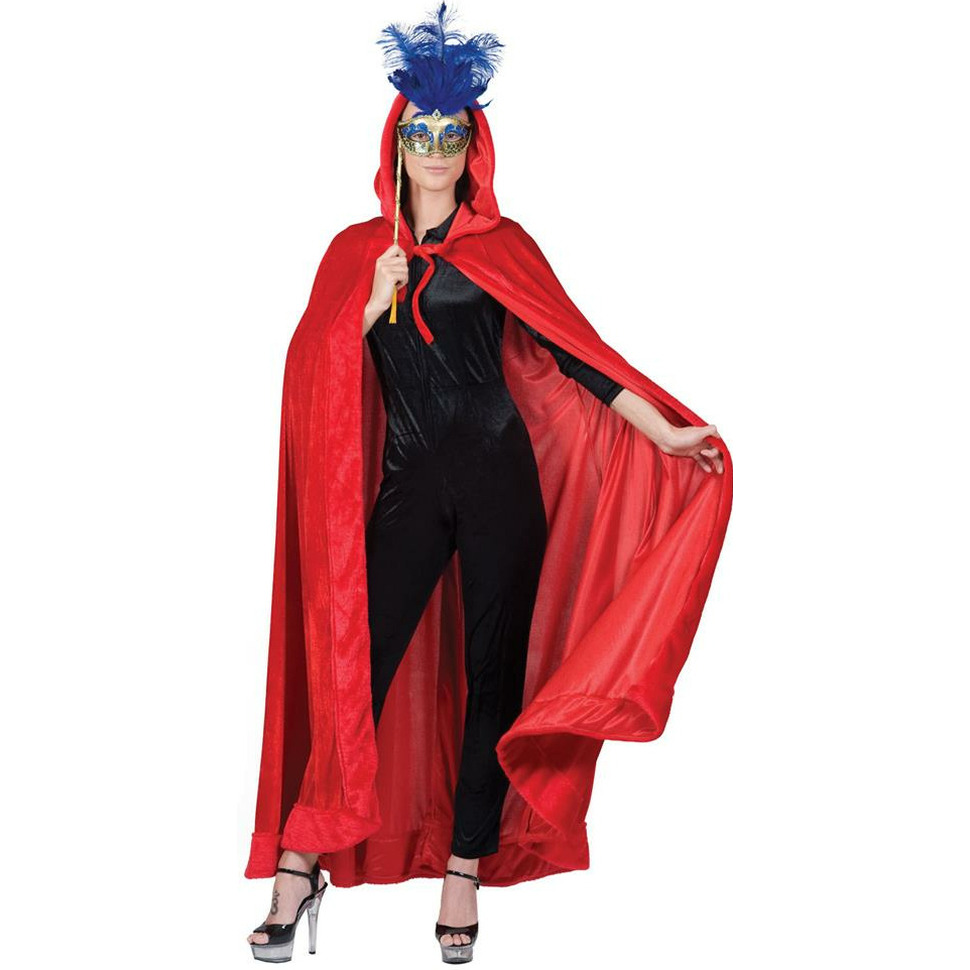 Funny Fashion Halloween verkleed cape met kap rood Carnaval kostuum-kleding