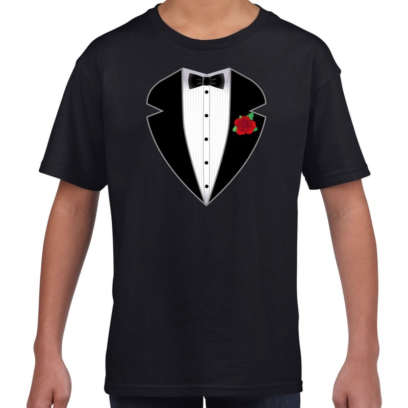 Gangster-maffia pak kostuum t-shirt zwart voor kinderen
