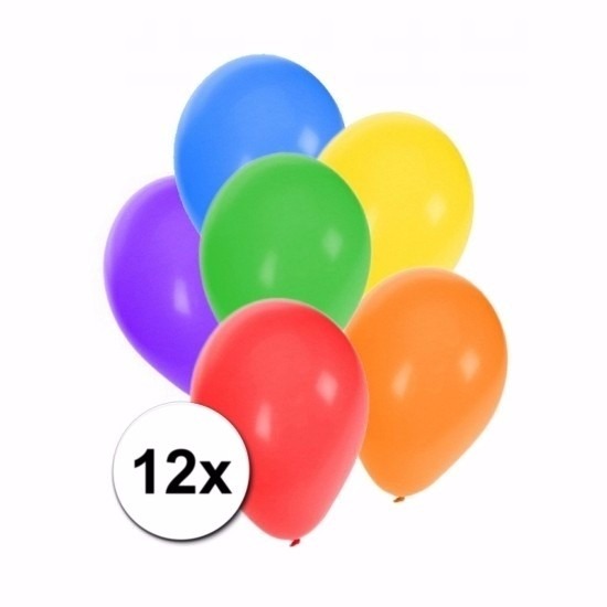 Gekleurde ballonnen 12 stuks -
