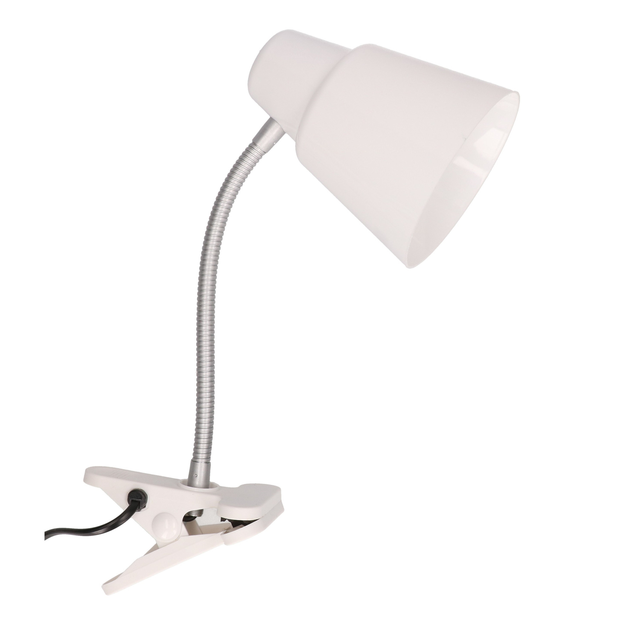 Gerimport Bureaulamp met klem wit 22 x 12 x 32 cm Buigbare leeslampen- tafellampen
