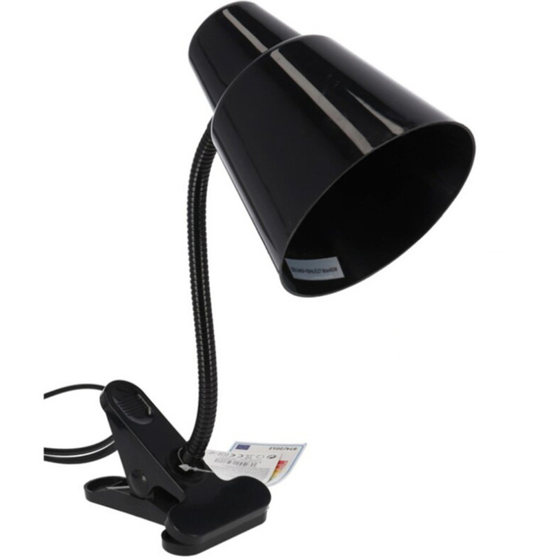 Gerimport Bureaulamp met klem zwart 22 x 12 x 32 cm Buigbare leeslampen- tafellampen