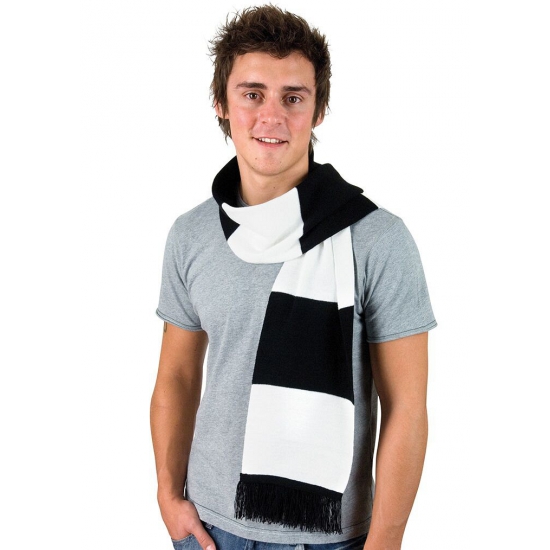 Gestreepte sjaal zwart met wit