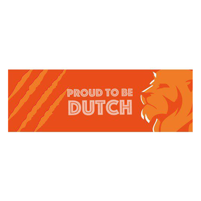 Gevelvlag-banner Proud to be Dutch 74 x 220 cm oranje