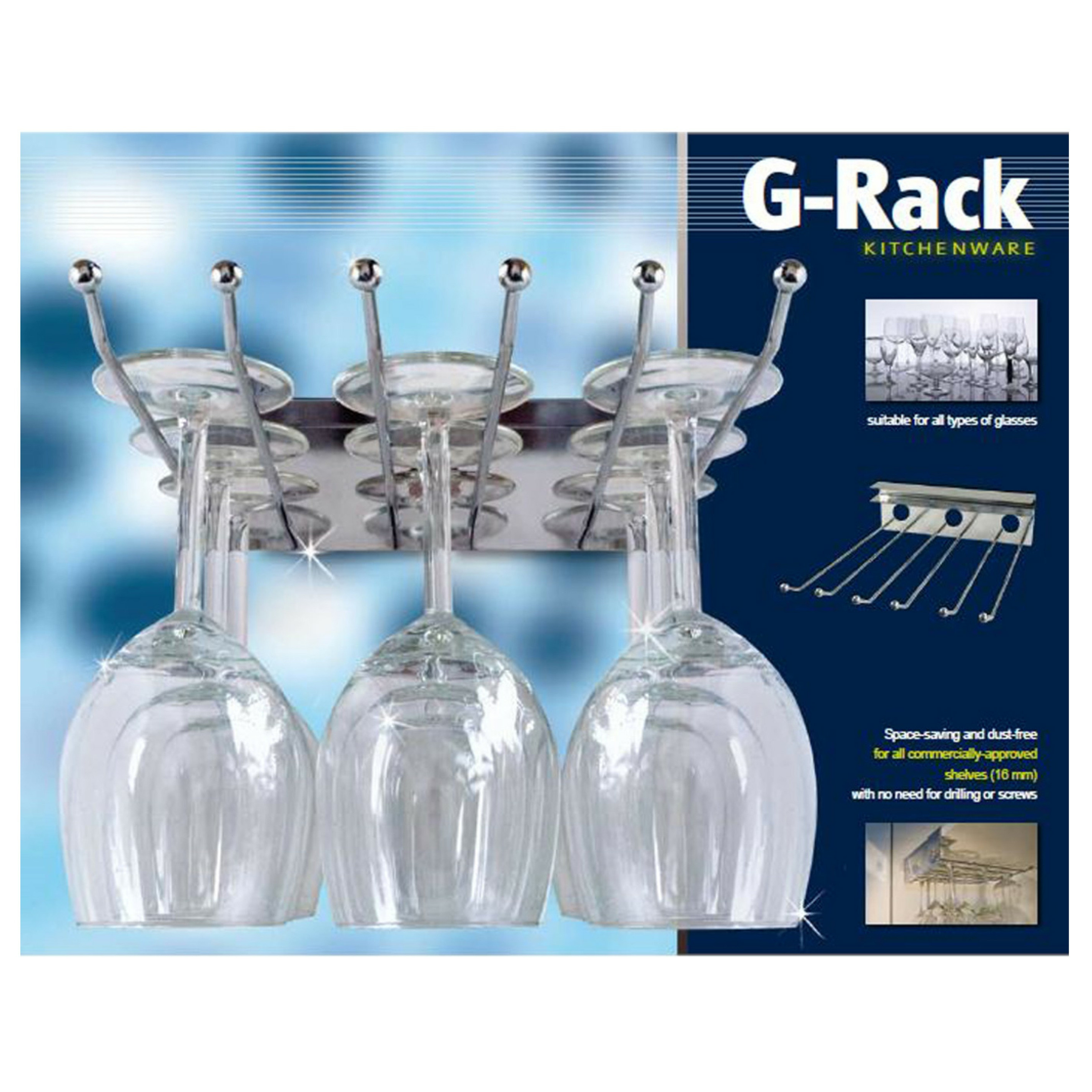 Glasrekhouder RVS voor 12 glazen