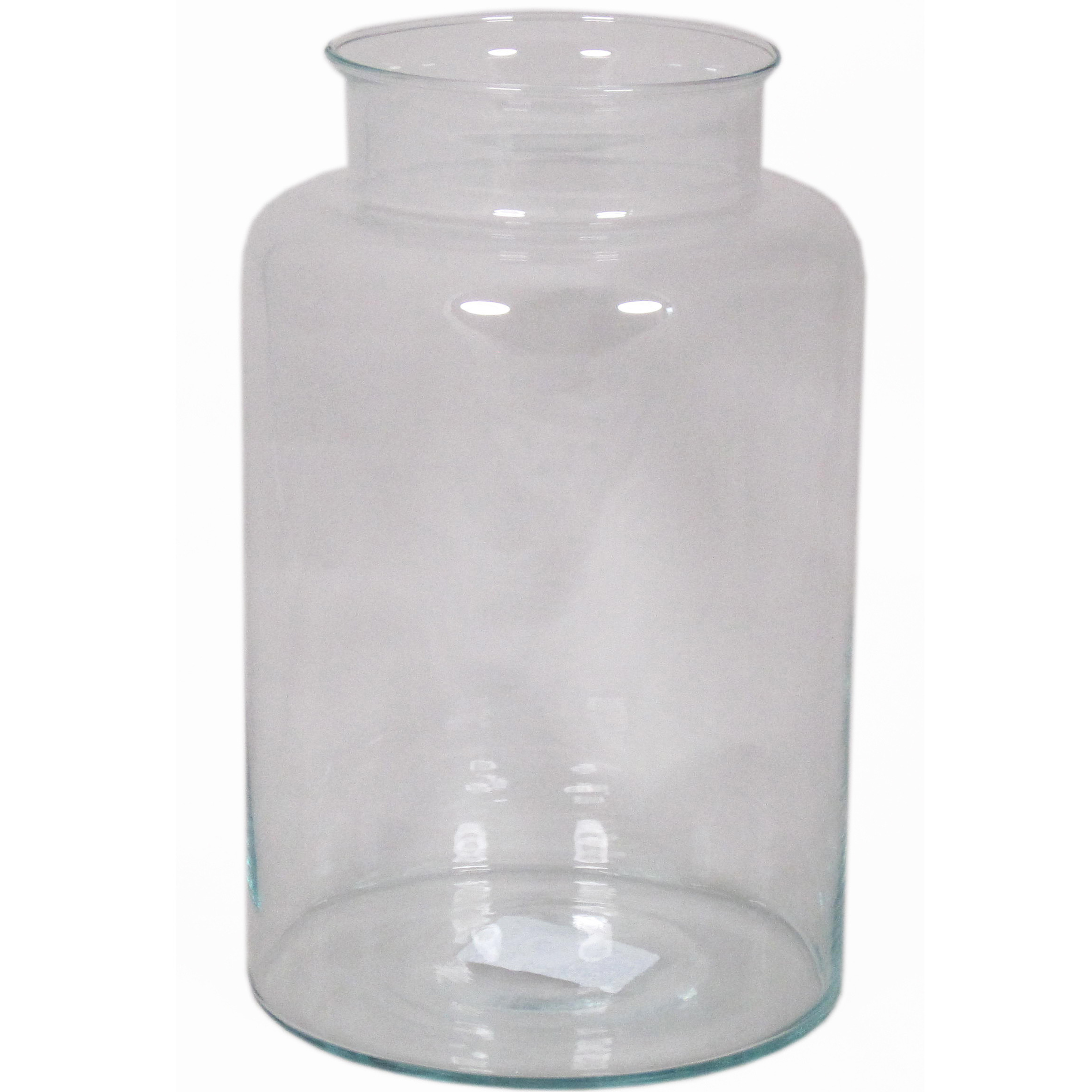 Glazen melkbus vaas-vazen 11 liter smalle hals 19 x 35 cm