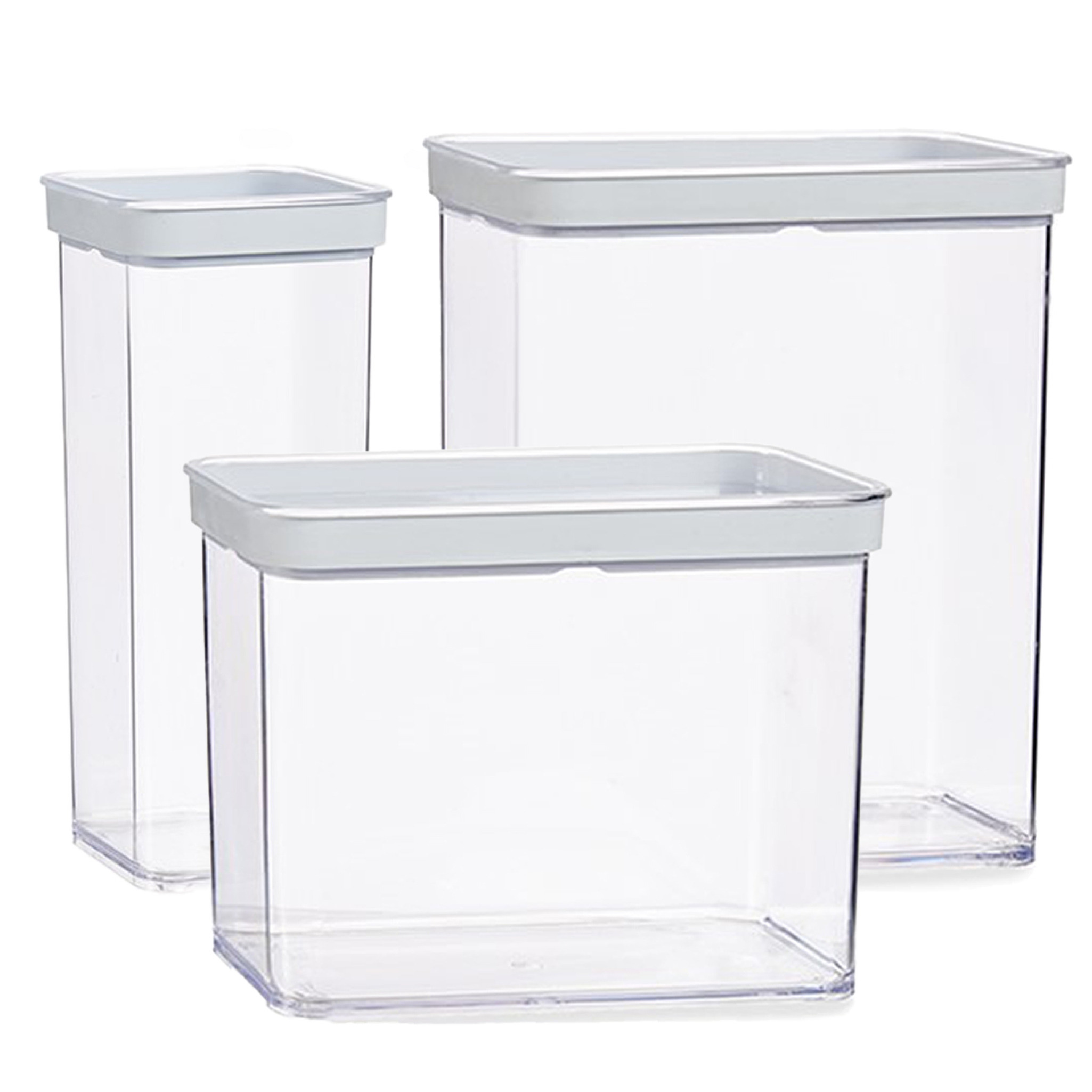 Gondol Plastics 6x stuks keuken voorraad potten-bakjes set met deksel 3.3 en 2.2 en 1.5 liter