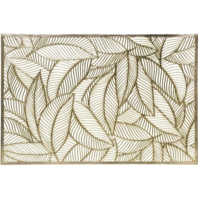 Decoris Gouden bladeren placemat 30 x 45 cm rechthoek -