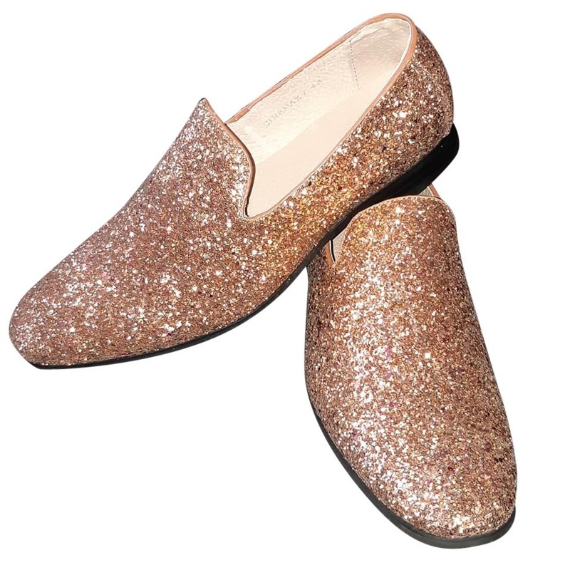 Gouden glitter disco instap schoenen voor heren