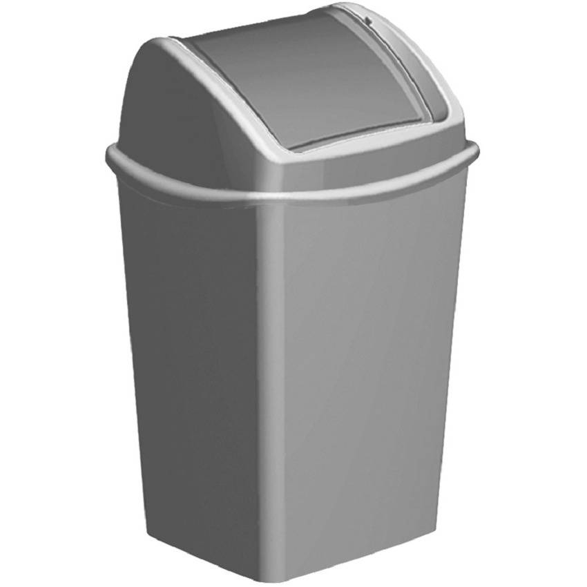 Grijze vuilnisbak-afvalbak met klepdeksel 9 liter