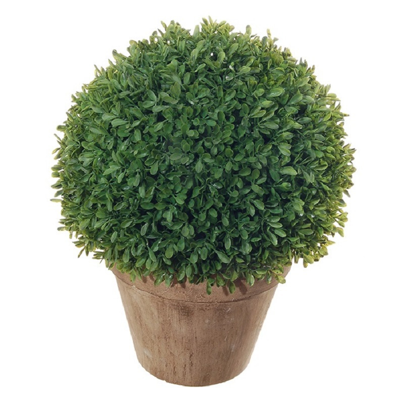 Groene buxusbol Sempervirens kunstplant in bruine kunststof pot 45 cm -