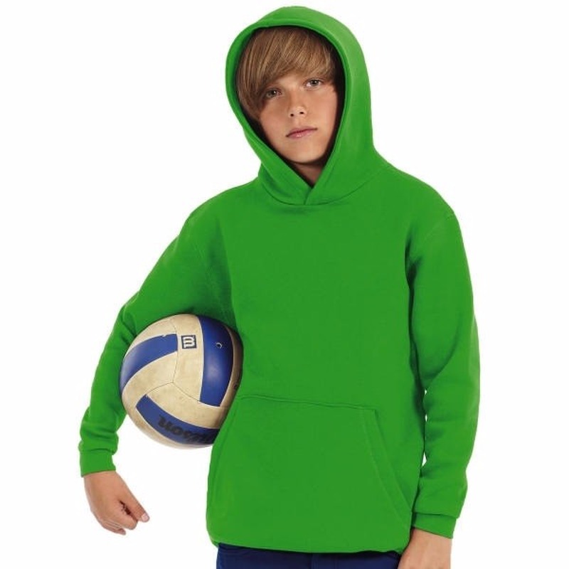 Groene katoenmix sweater met capuchon voor jongens 5-6 jaar (110/116) -