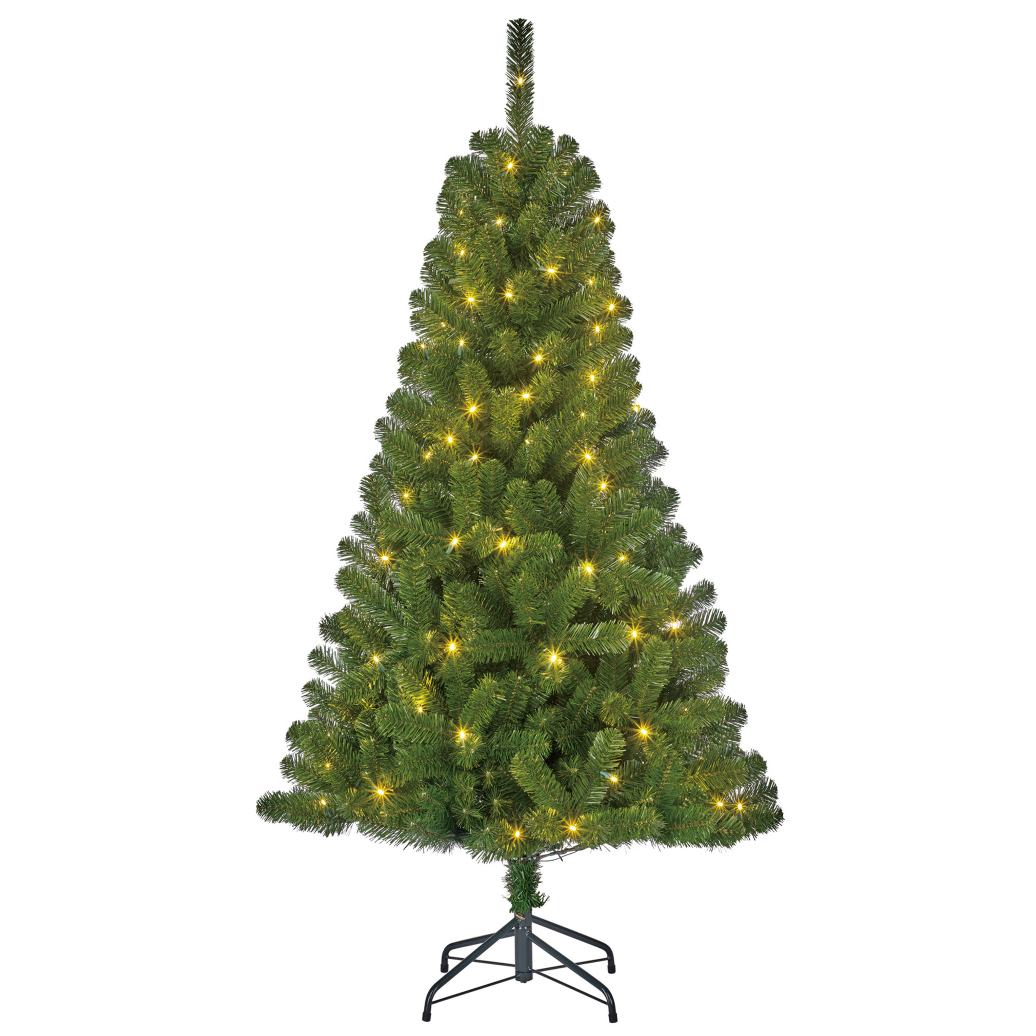 Groene kunst kerstboom-kunstboom met warm witte verlichting 120 cm