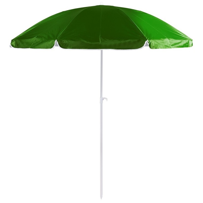 Merkloos Groene strand parasol van nylon 200 cm -