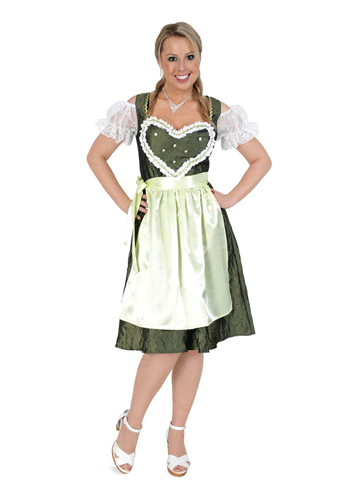 Groene Tiroler jurk Oktoberfest met hart 40 (L) -