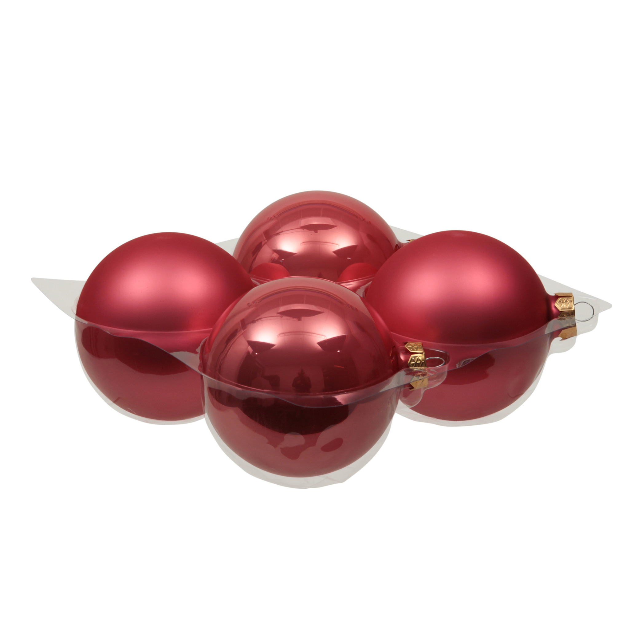 Grote kerstballen 4x st bubblegum roze 10 cm glas mat-glans kerstversiering